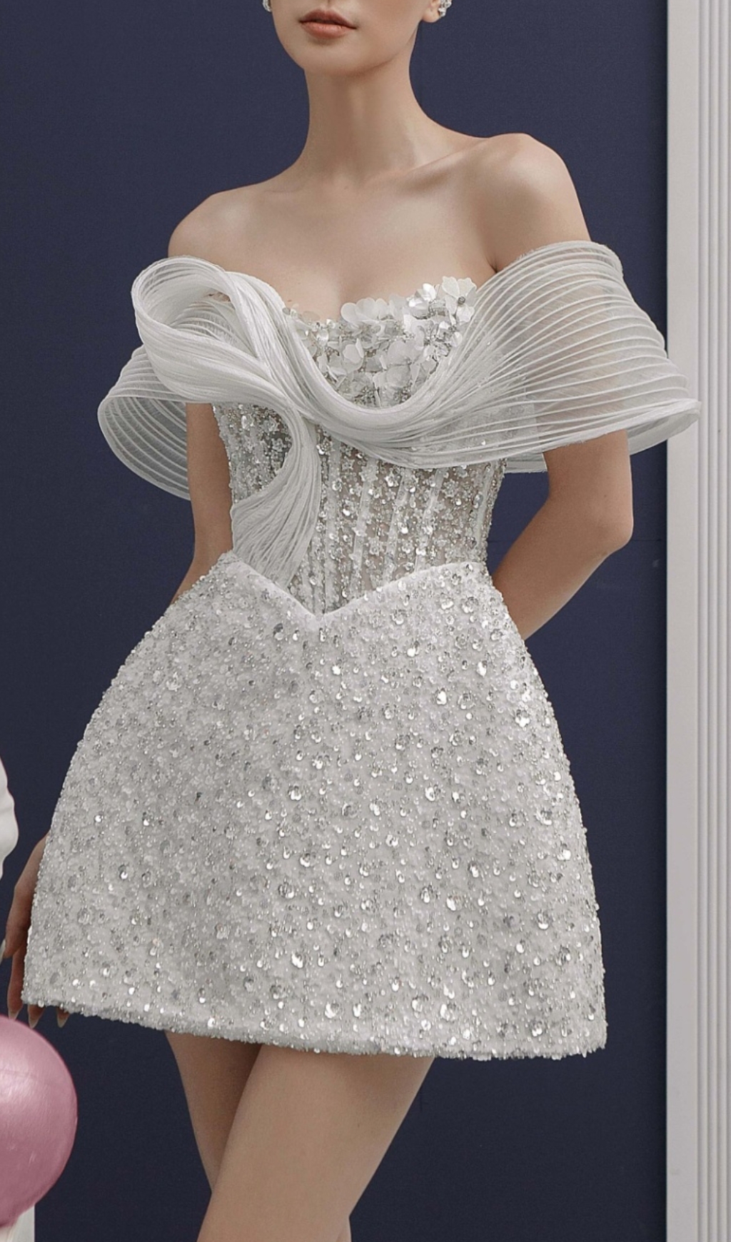 EMBELLISHED STRAPLESS MINI DRESS