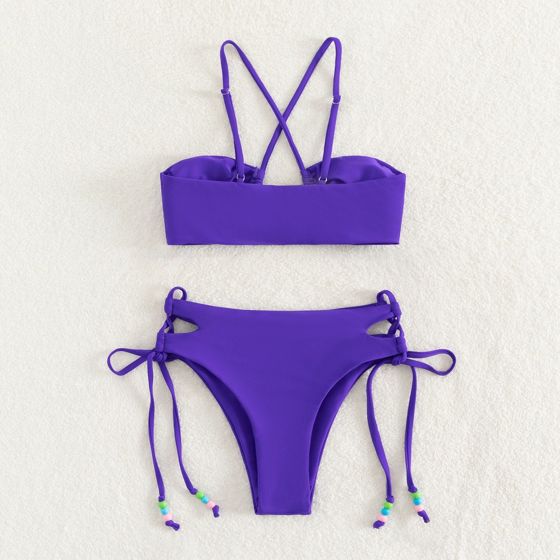 KEYHOLE CUTOUT BIKINI SUIT IN PURPLE