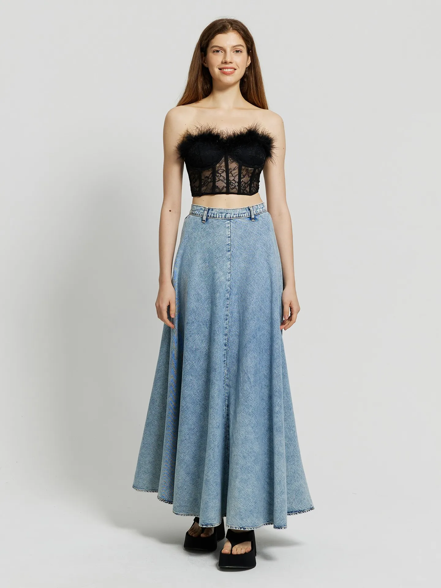 Sheer Tube Top in Black