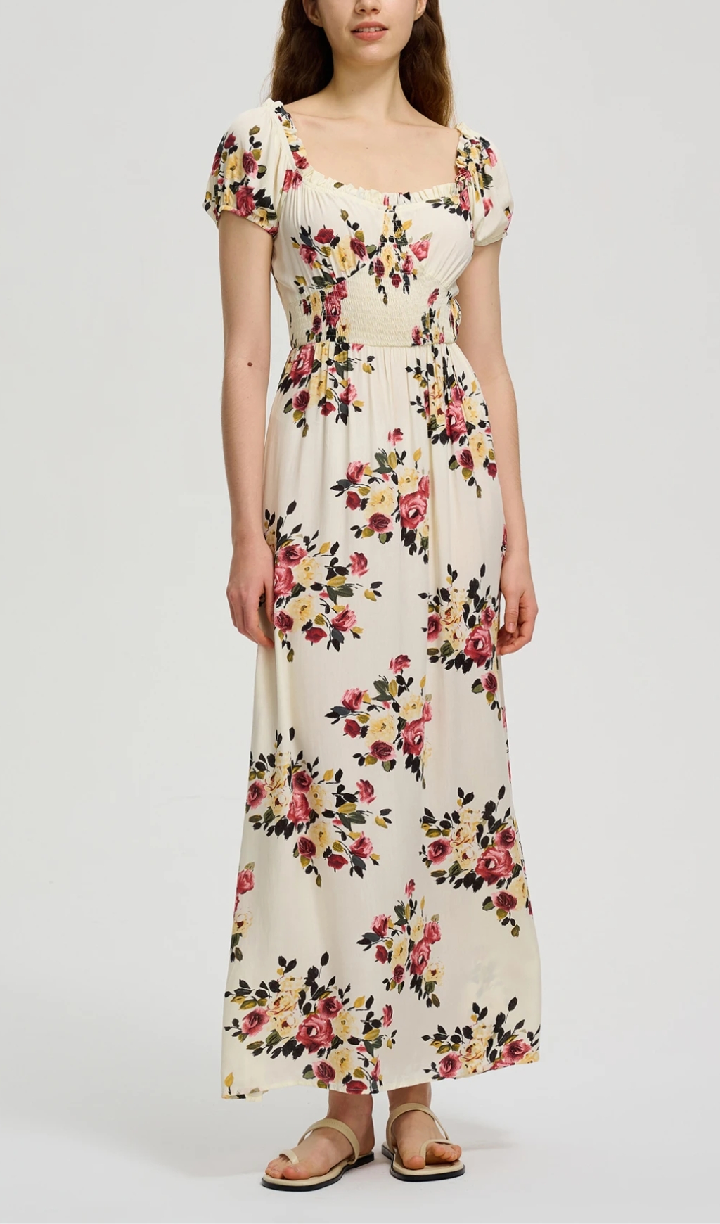 Slit A-Line Dress IN Off White