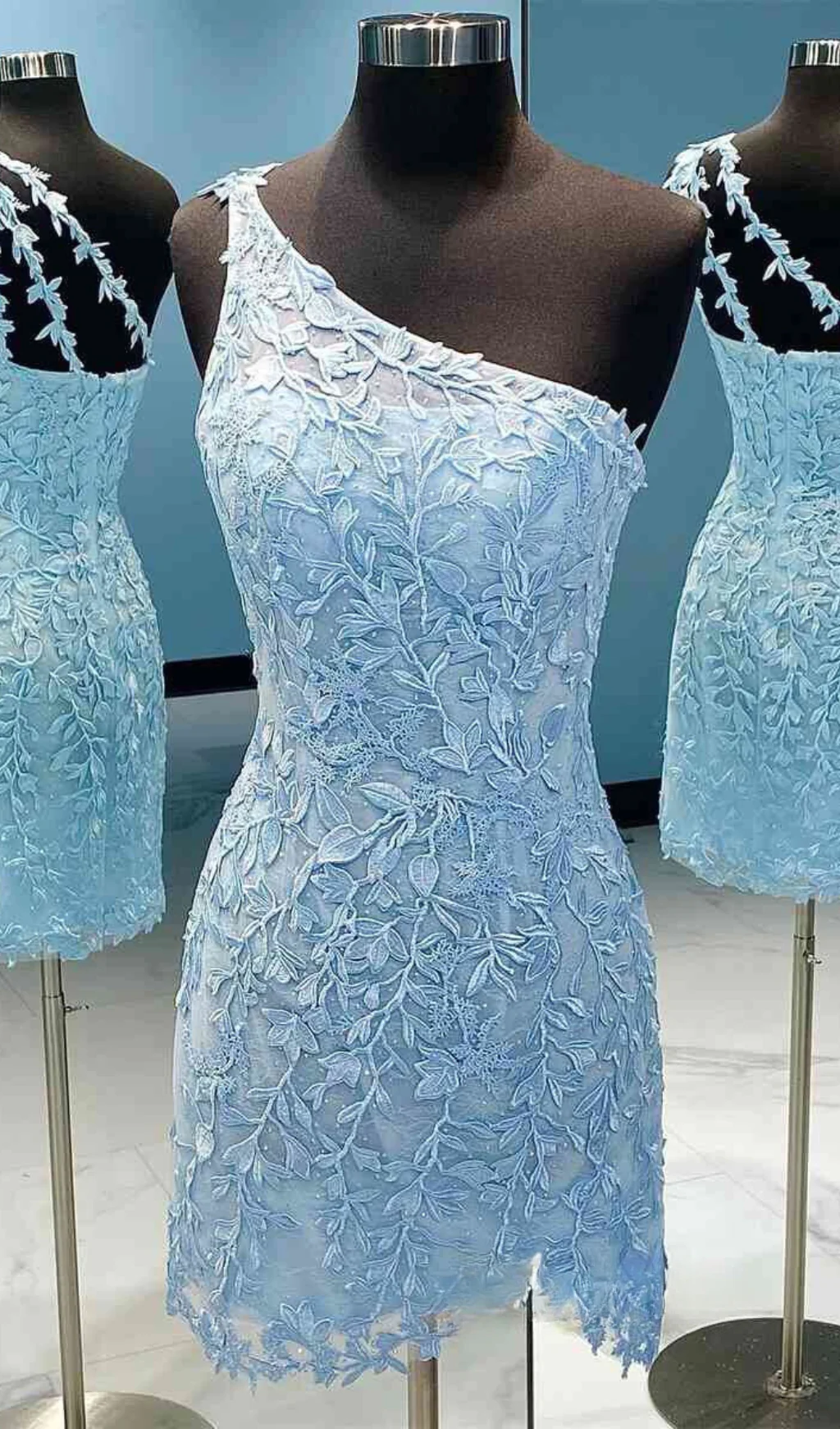 One Shoulder Lace Bodycon Homecoming Dresses Mini Cocktail Dress SD1240D