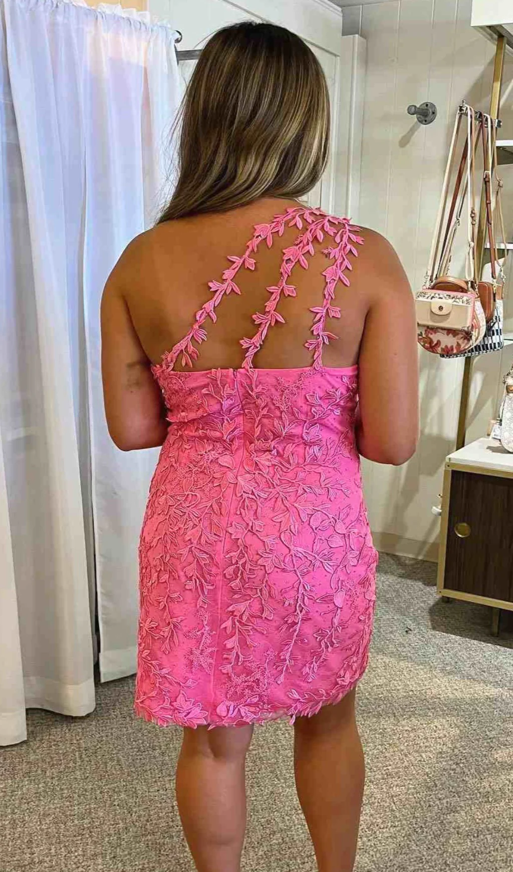 One Shoulder Lace Bodycon Homecoming Dresses Mini Cocktail Dress SD1240D