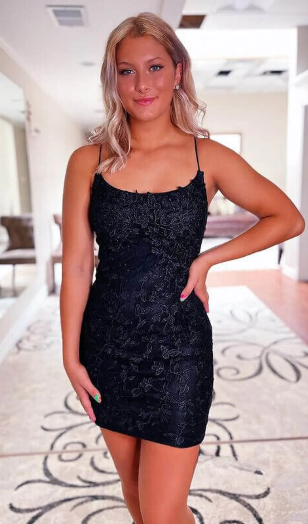 Bodycon Mini Homecoming Dress Tight Lace Short Prom Dresses SD1240B