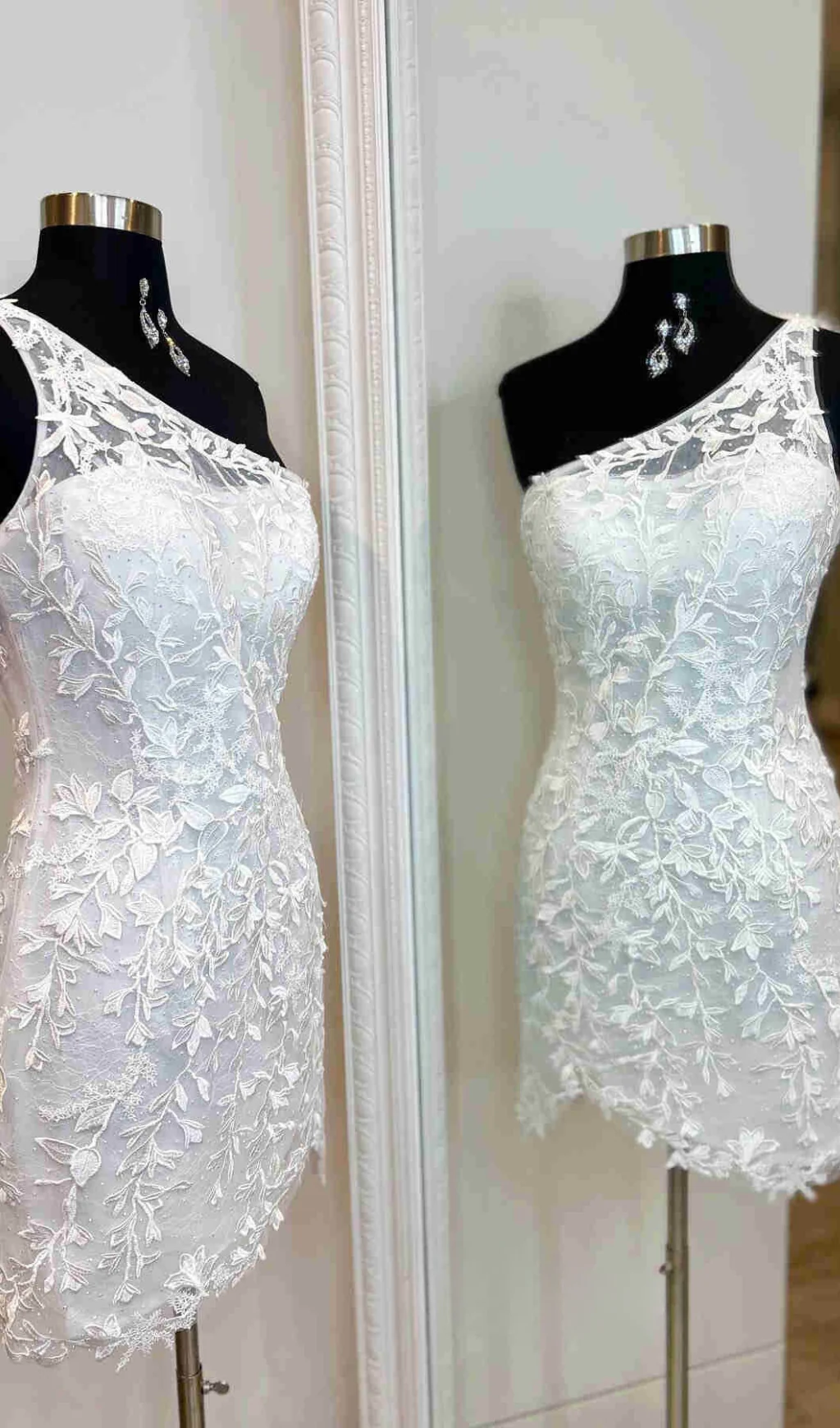 One Shoulder Lace Bodycon Homecoming Dresses Mini Cocktail Dress SD1240D