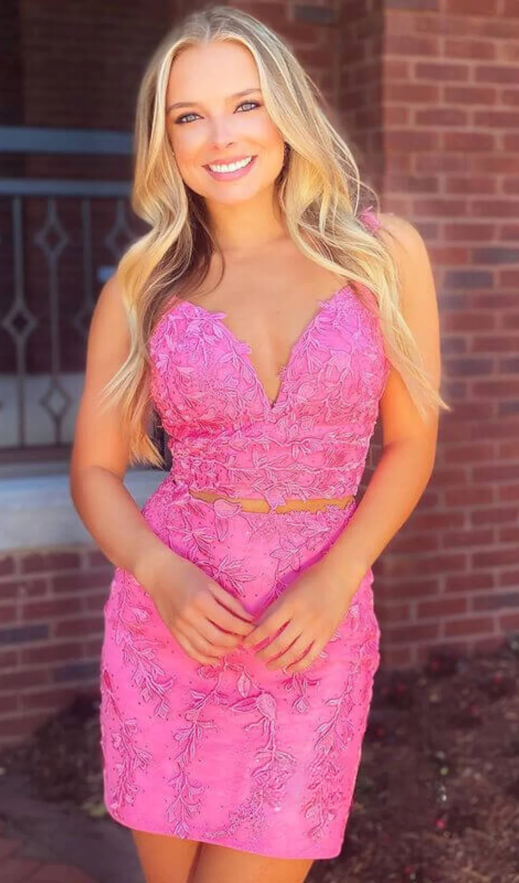 2 Piece Bodycon Homecoming Dresses Spaghetti Strap Mini Dress SD1240V