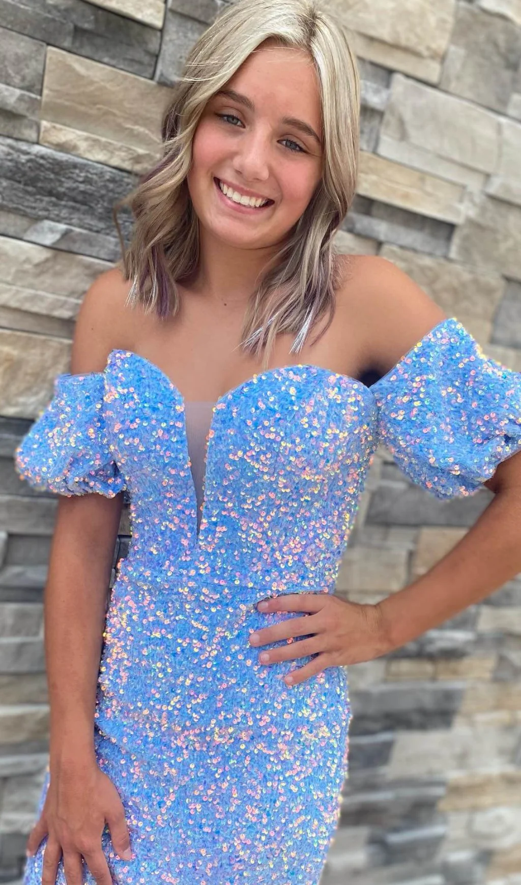 Red Sequin Homecoming Dresses Off the Shoulder Mini Cocktail Dress SD1519