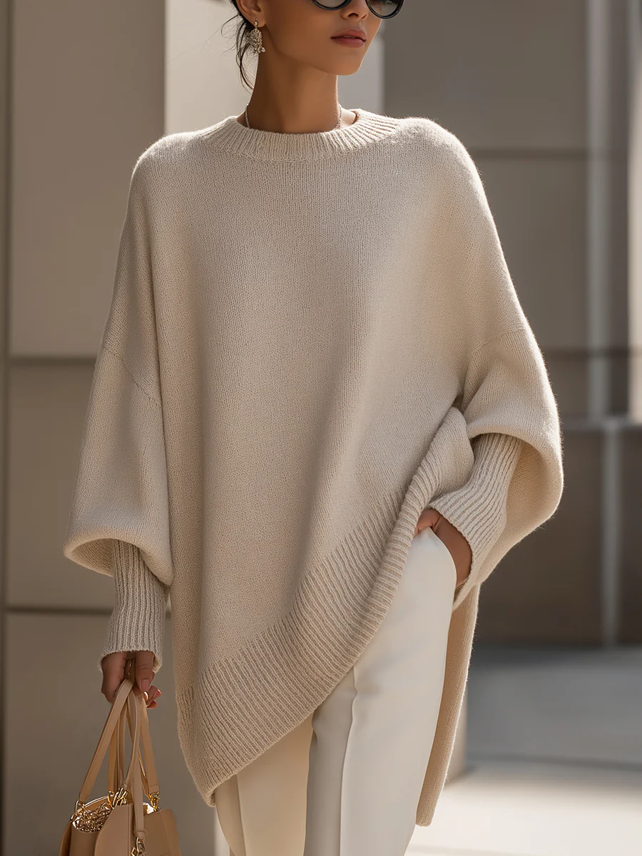 Oversized Knit Poncho Sweater