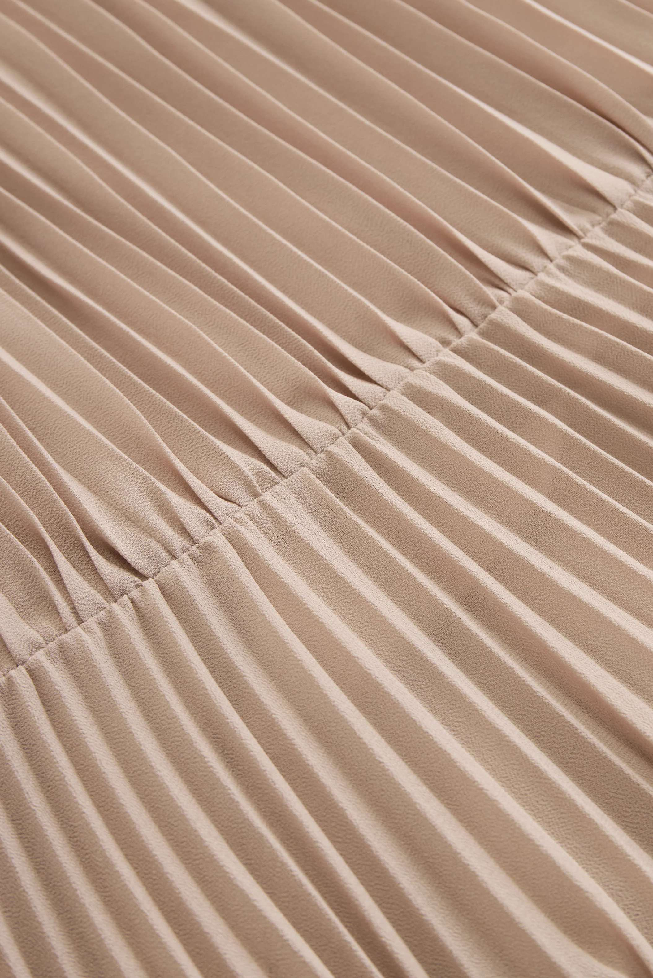 Pleated High-Neck Maxi Dress