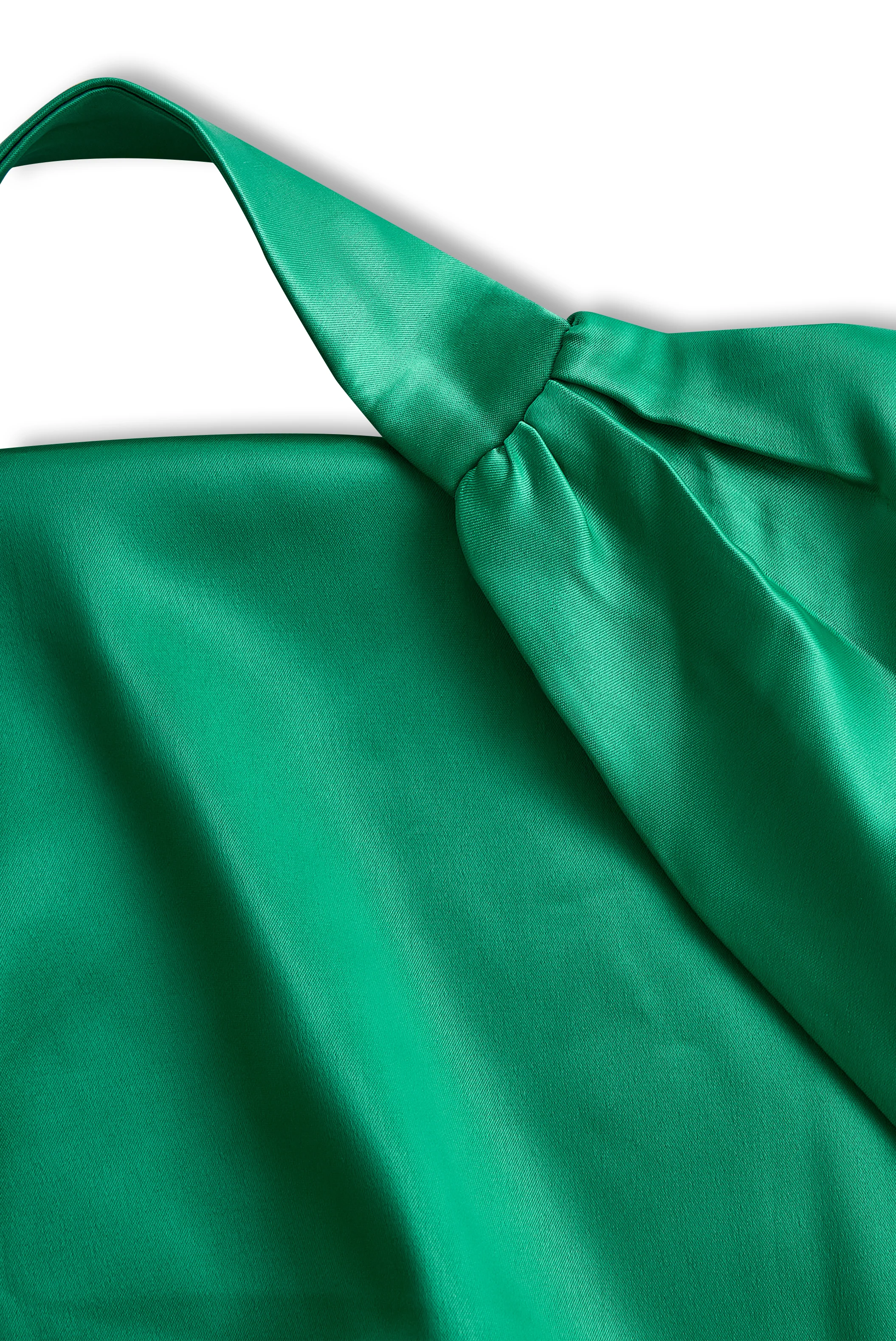 Fashionable and Draped Halterneck Satin Mini Dress