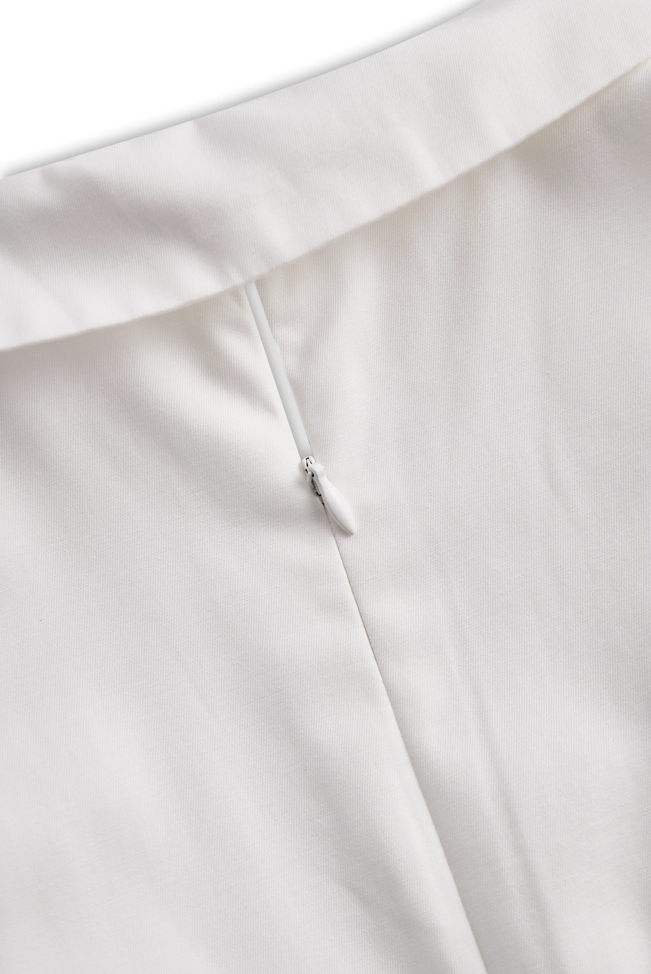 White Pleated Mini Shirt Dress