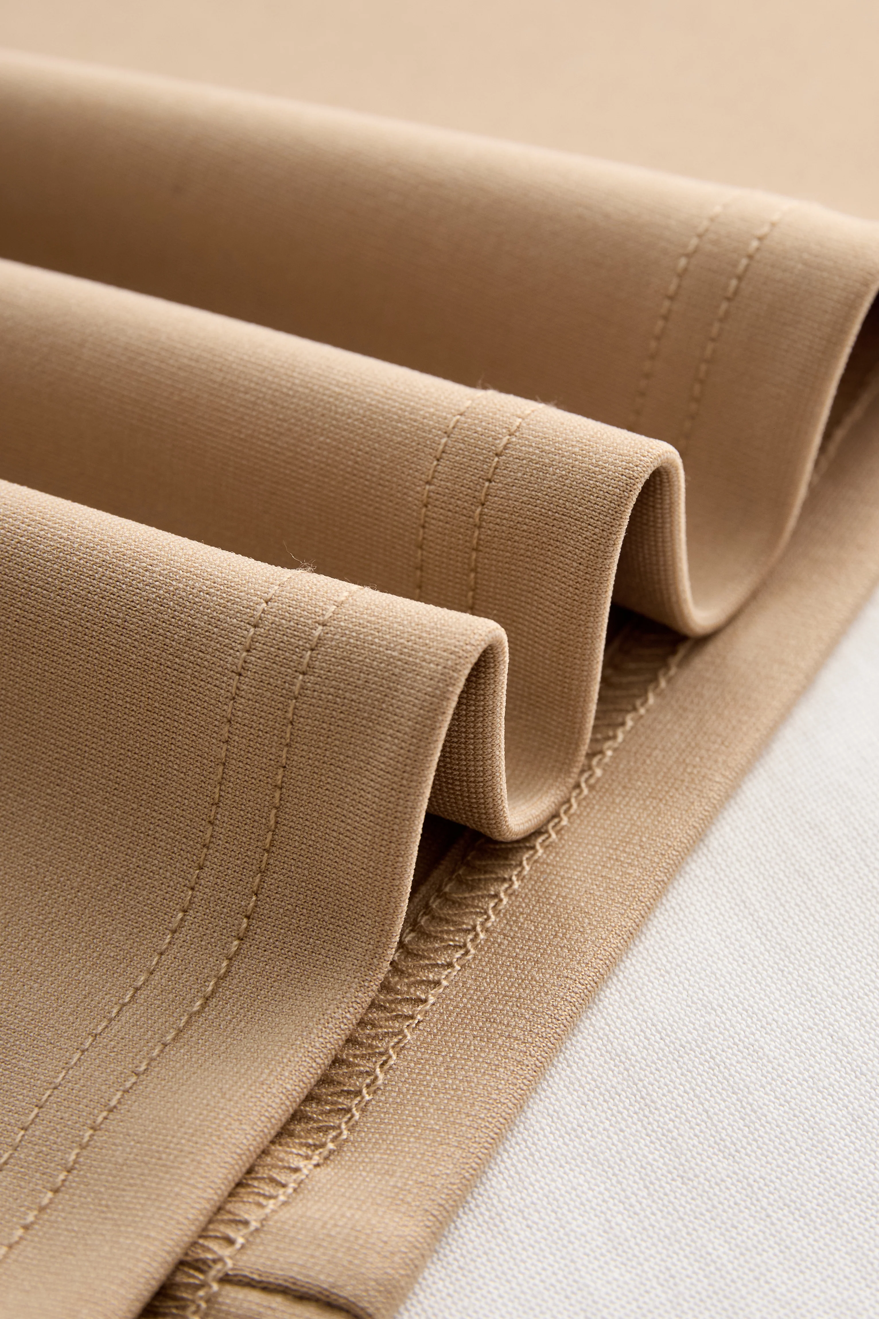 Sophisticated Beige Belted Dress