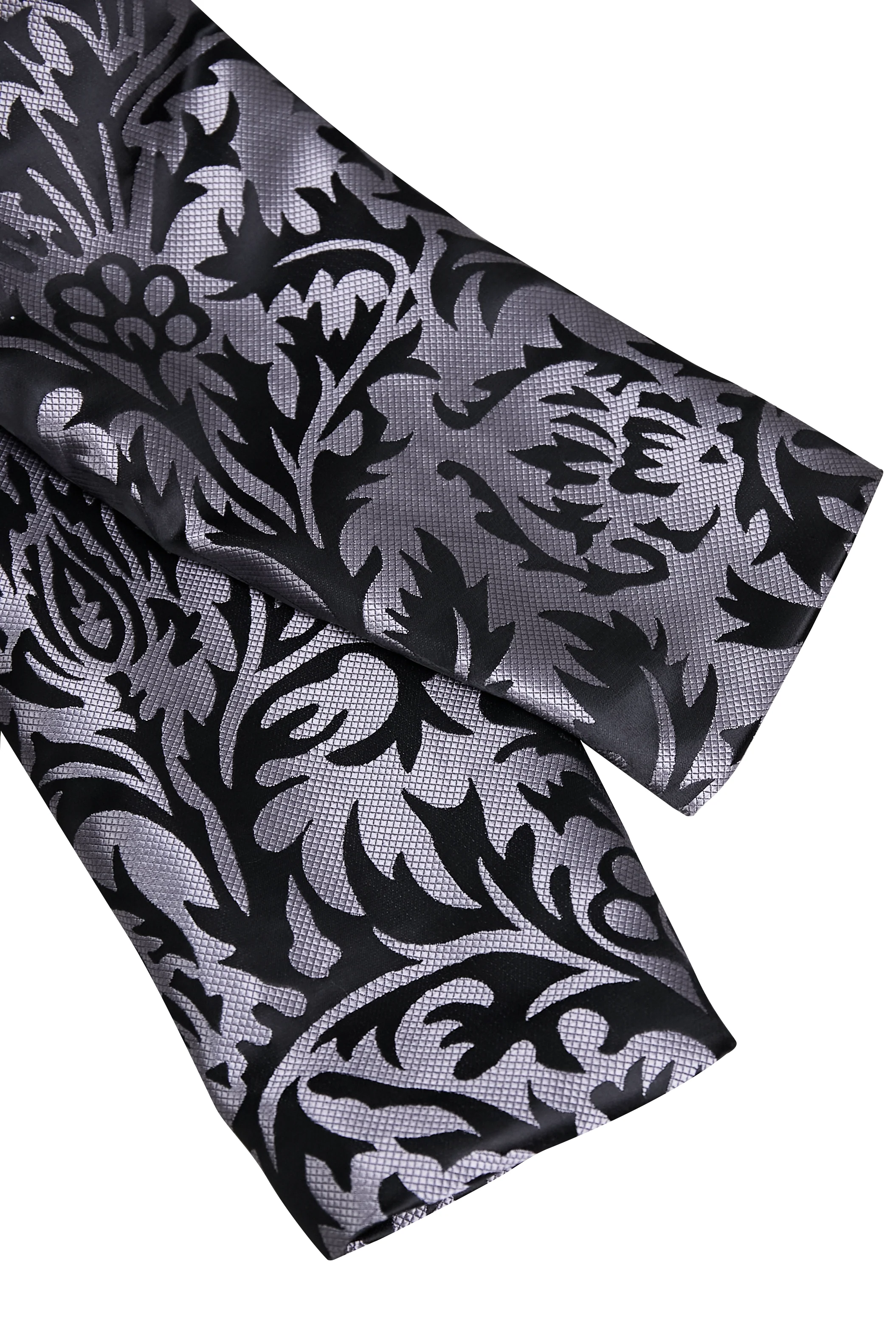 Luxury Black and Silver Floral Jacquard Blazer