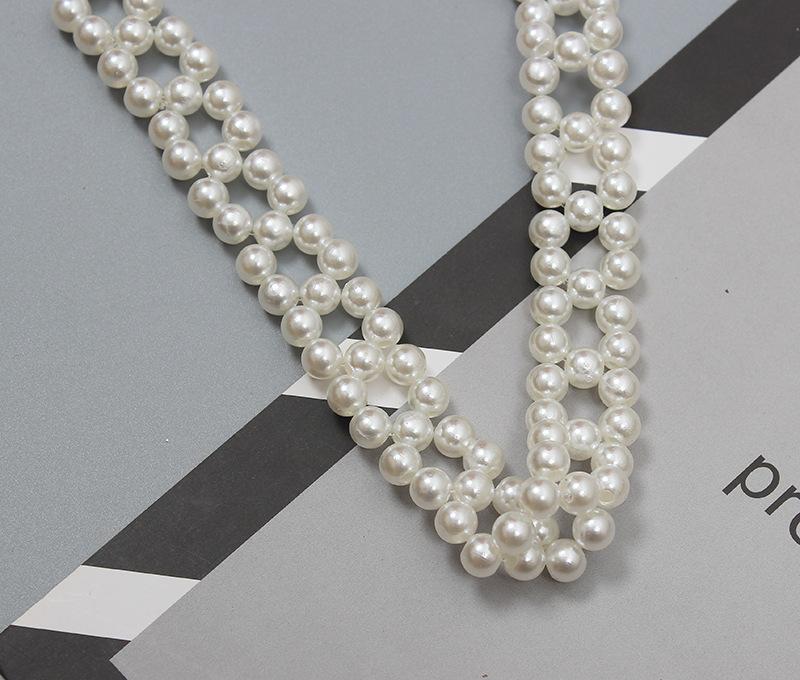 Braided Imitation Pearl Decorative Belt