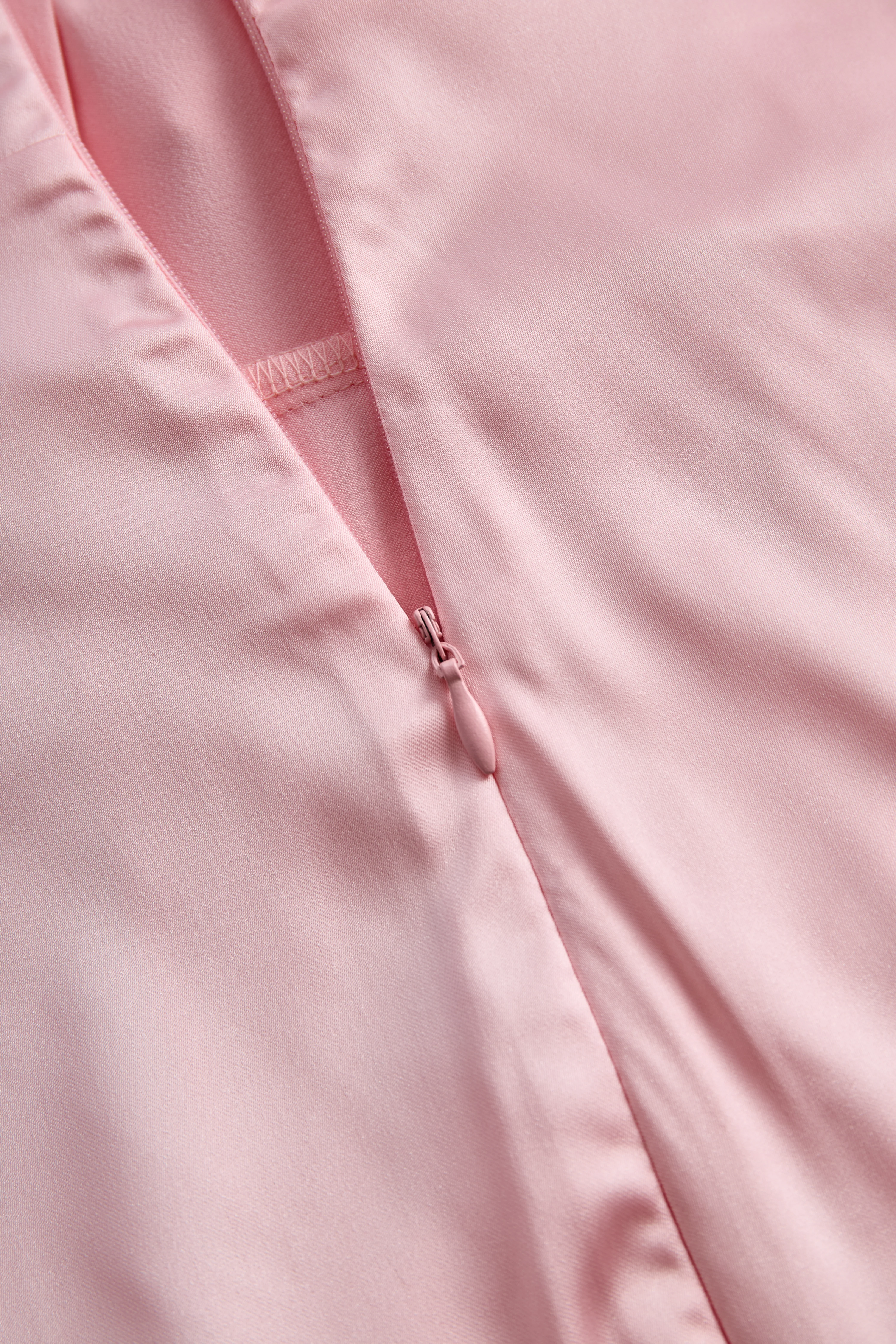 Sleeveless Blush Pink Satin Blazer Dress