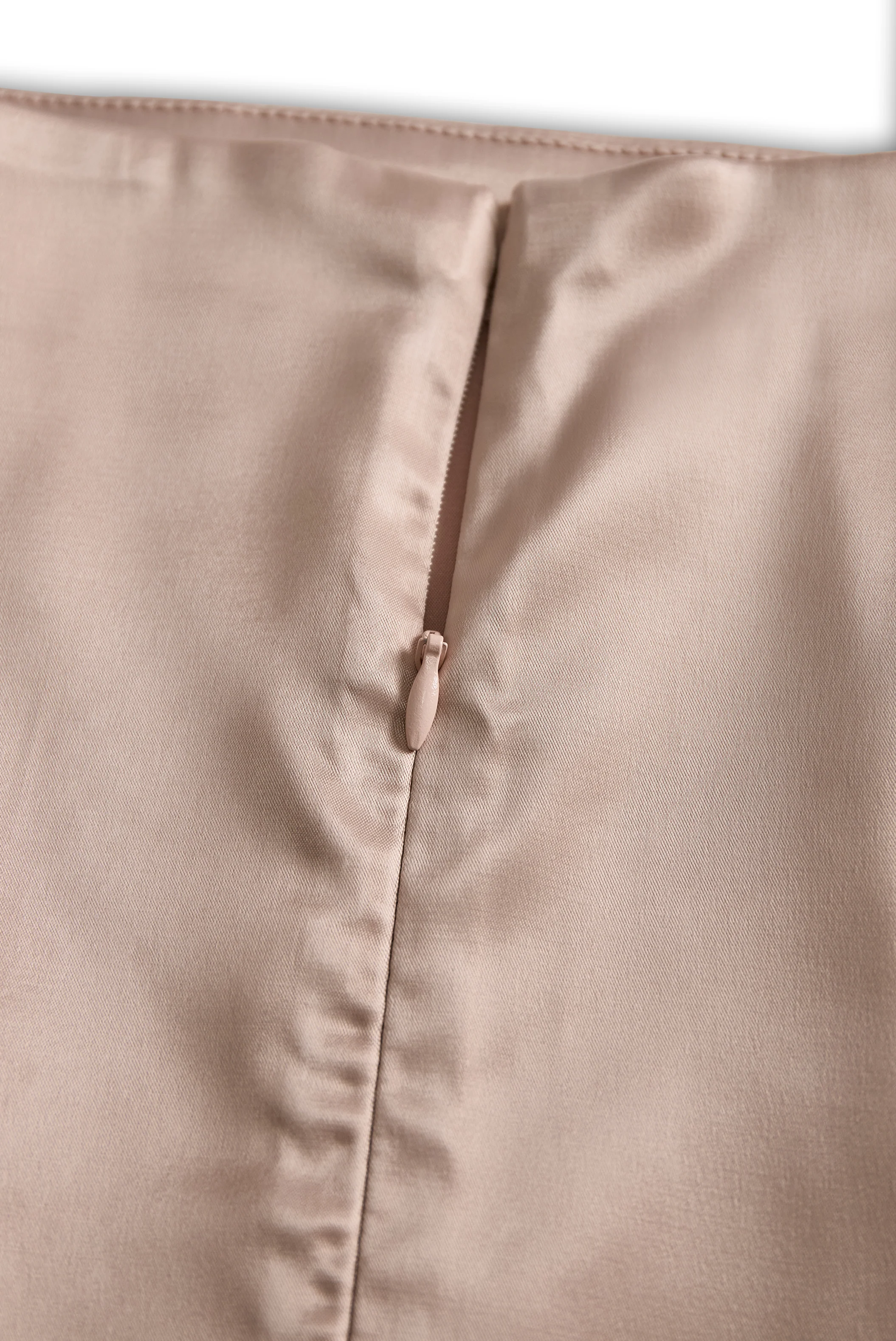 Champagne Satin Square Neck Mini Dress with Long Sleeves