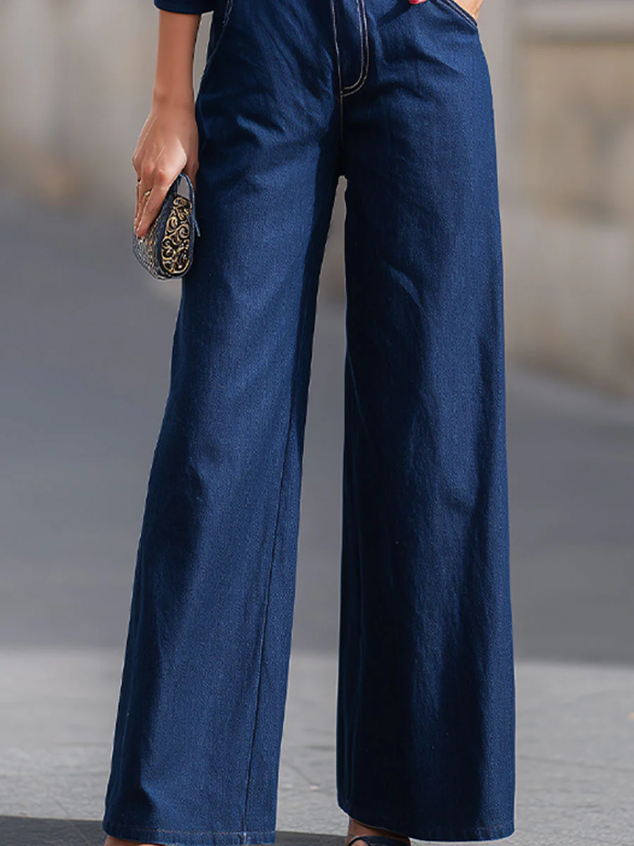 Stylish Two-Piece Denim Ensemble For Effortless Elegance