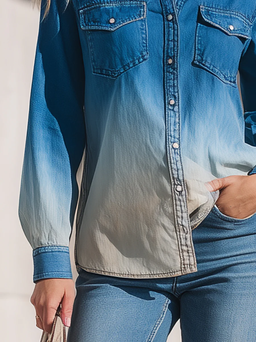 Mooyius Ombre Fade Denim Shirt