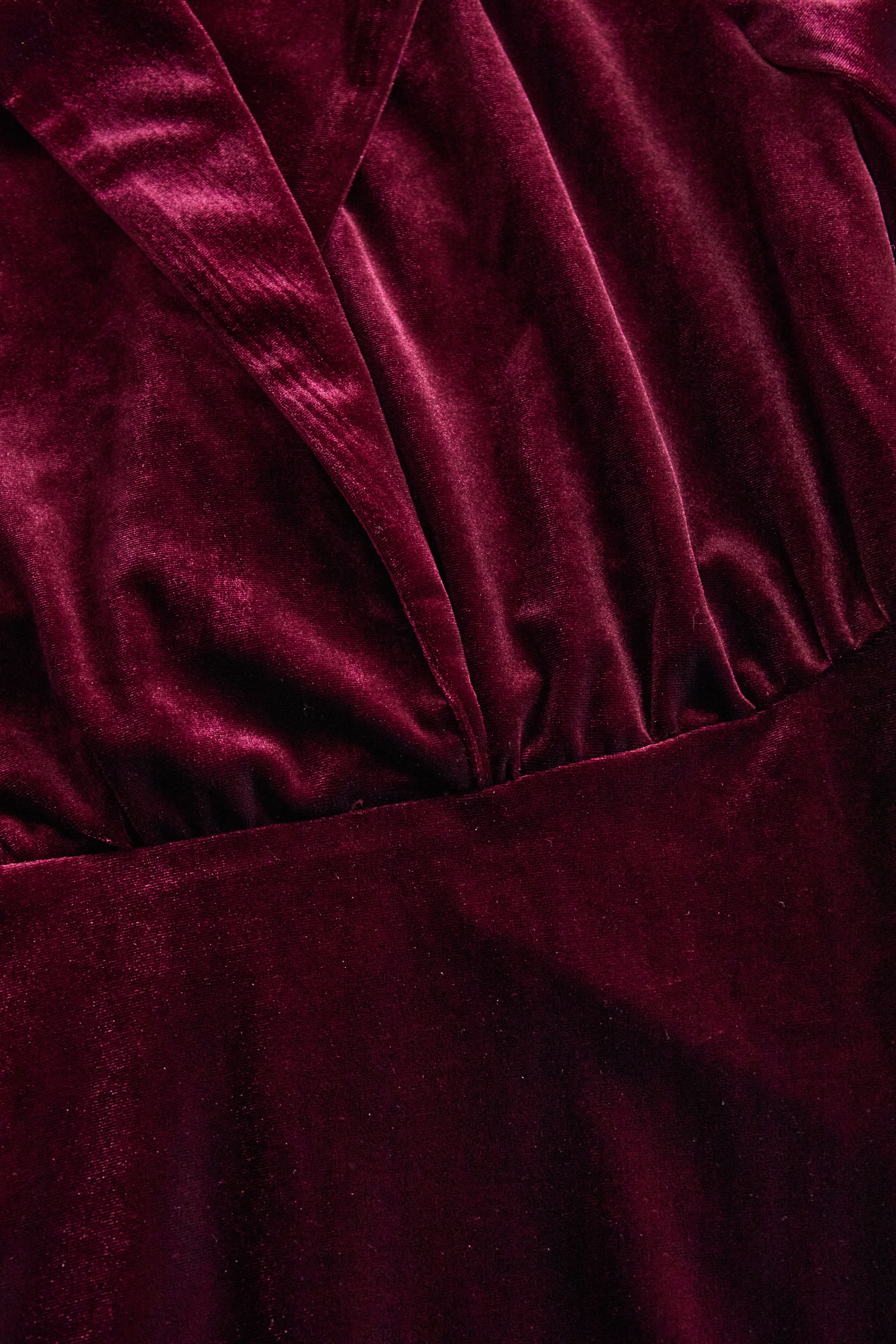 Classic Long-Sleeve Velvet Dress with Gold Accents