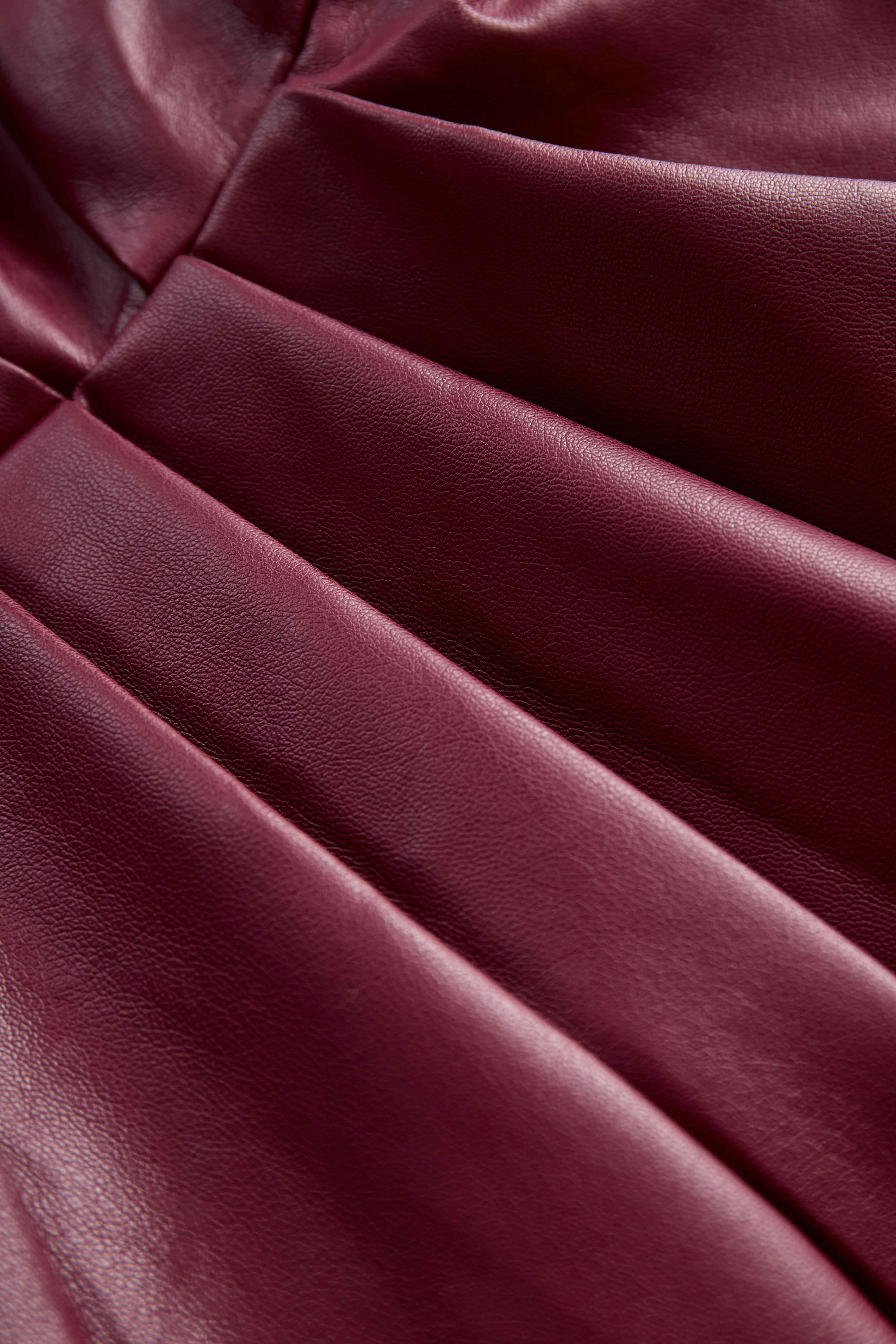 Chic Burgundy Leather Dress