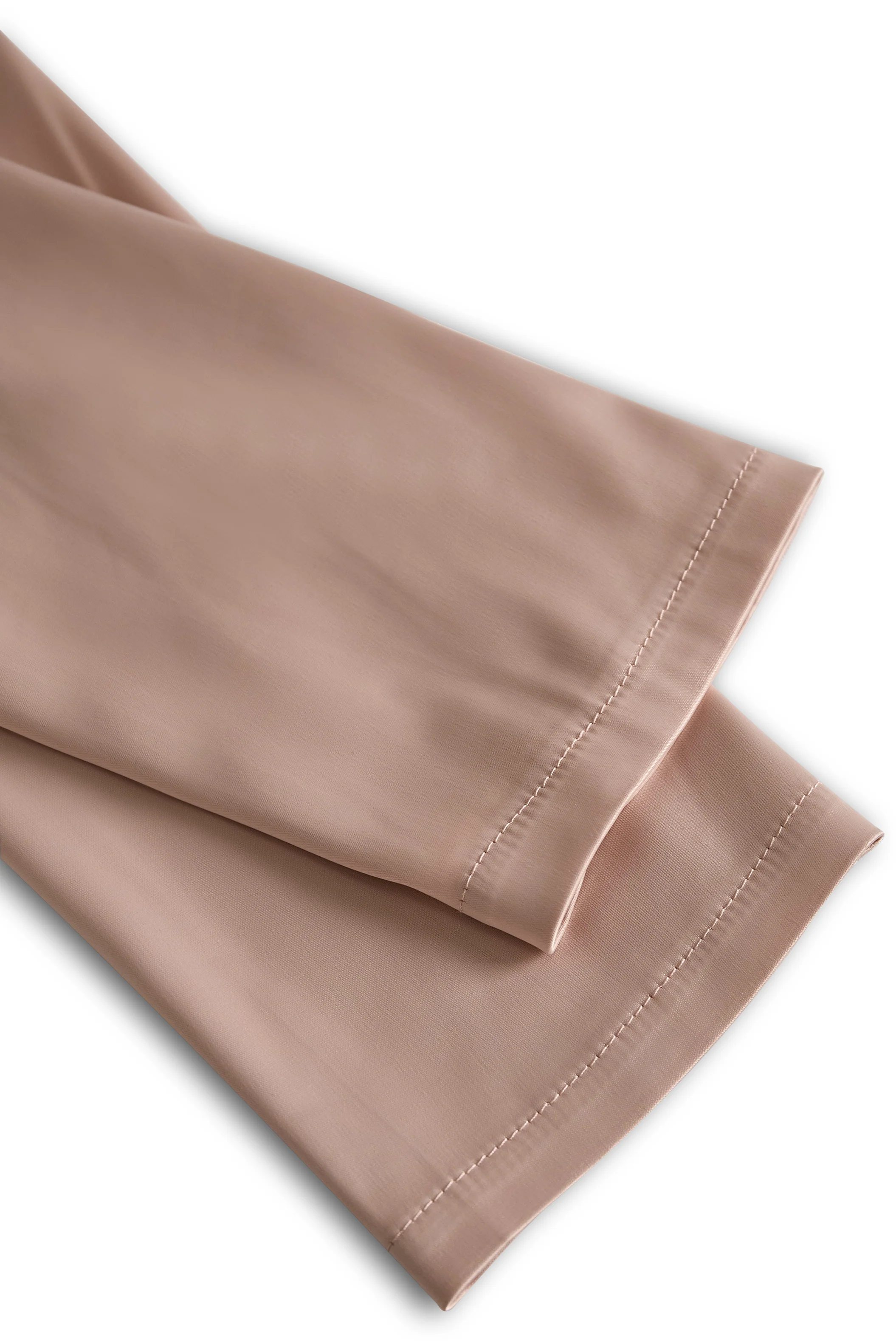 Champagne Satin Square Neck Mini Dress with Long Sleeves