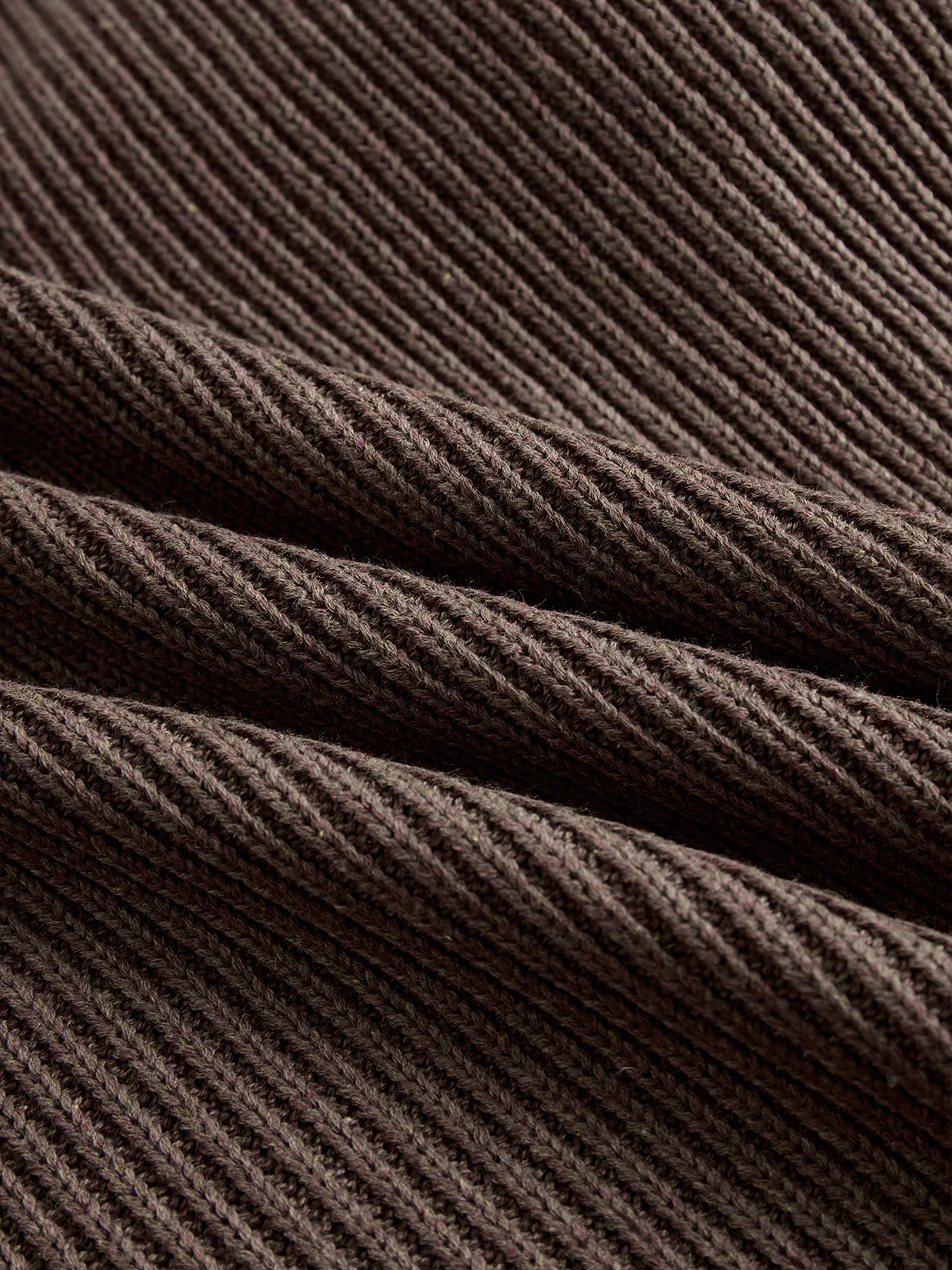 Brown Ruffled Hem Turtleneck Sweater Dress