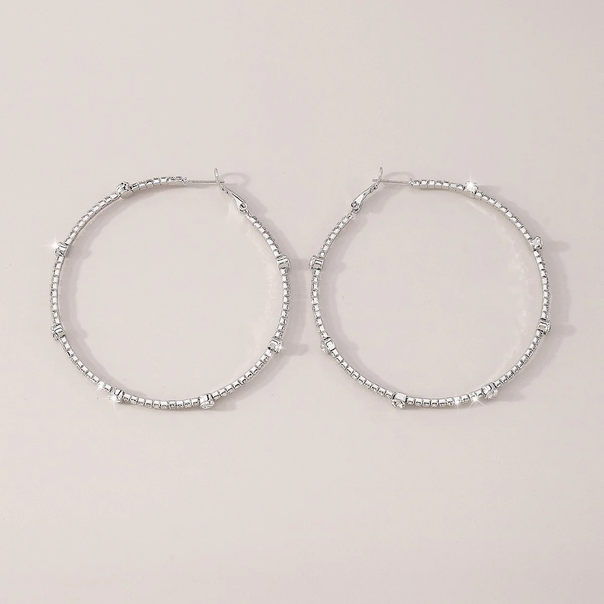 Minimalist Rhinestone Hoop Earrings