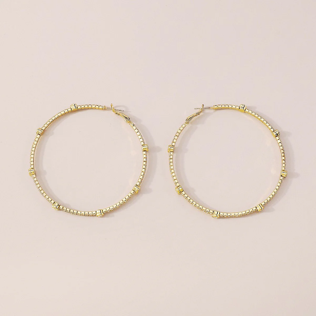 Minimalist Rhinestone Hoop Earrings