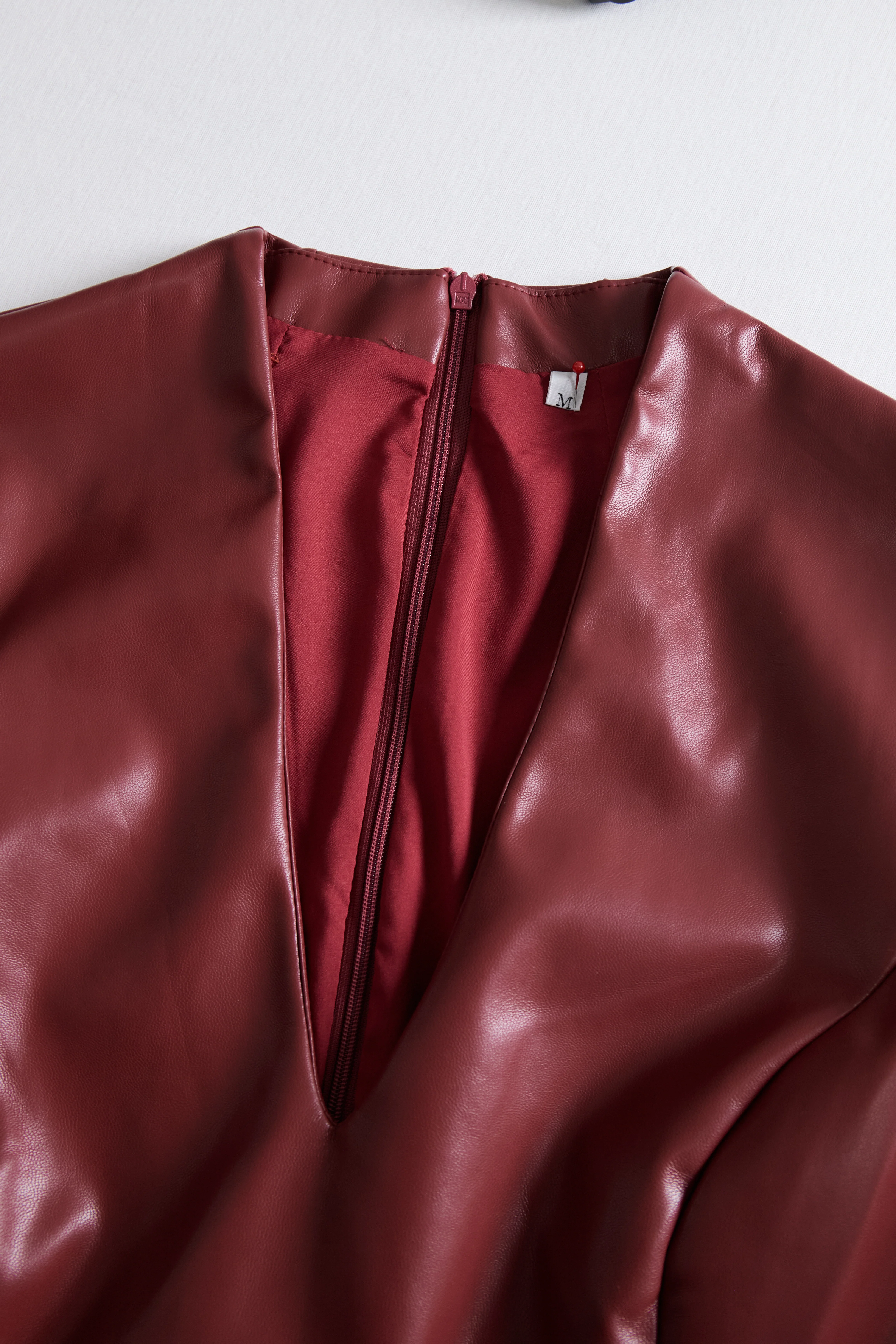 Sophisticated Black Faux Leather Bodycon Dress