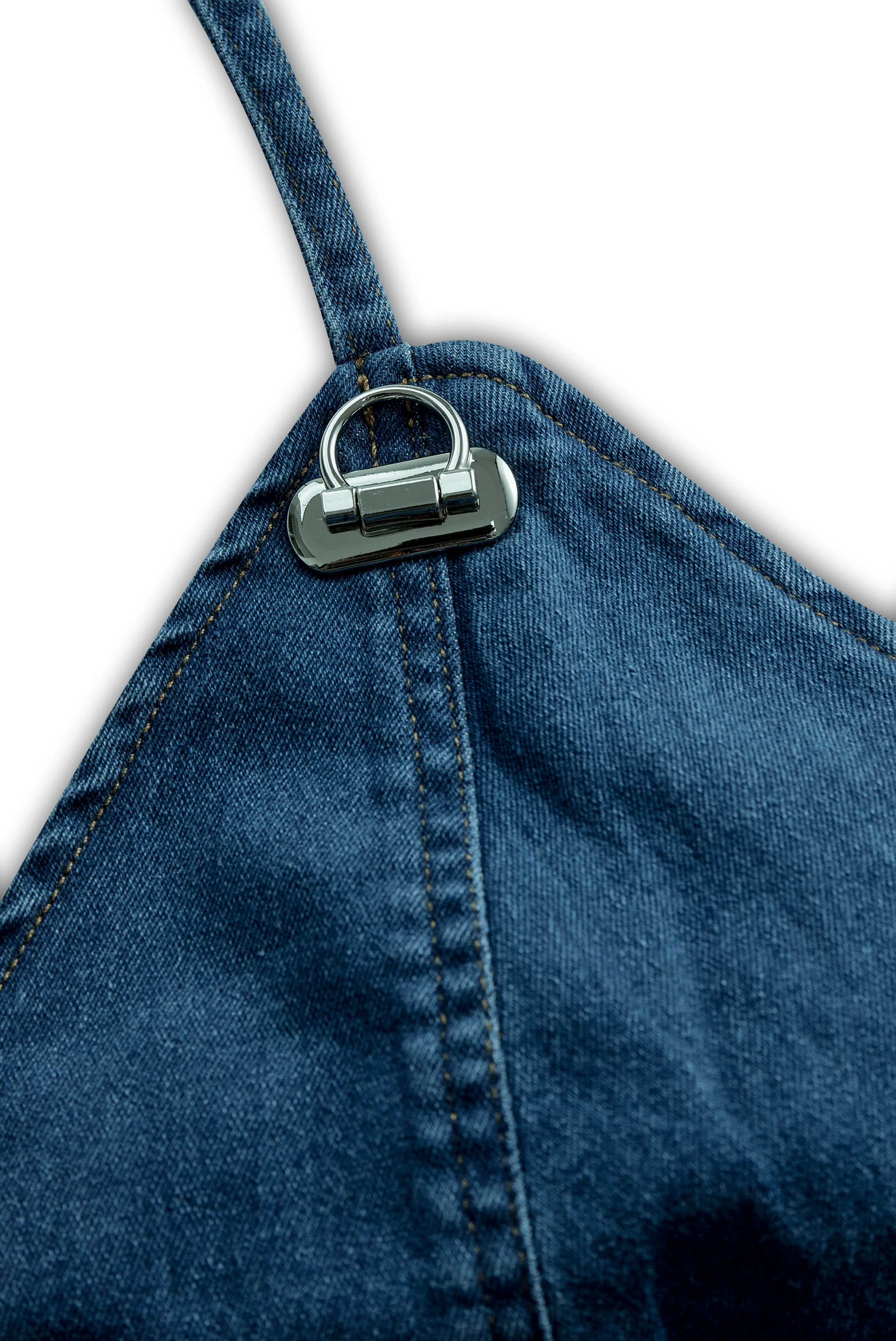 Vibrant Blue Halter Denim Mini Dress