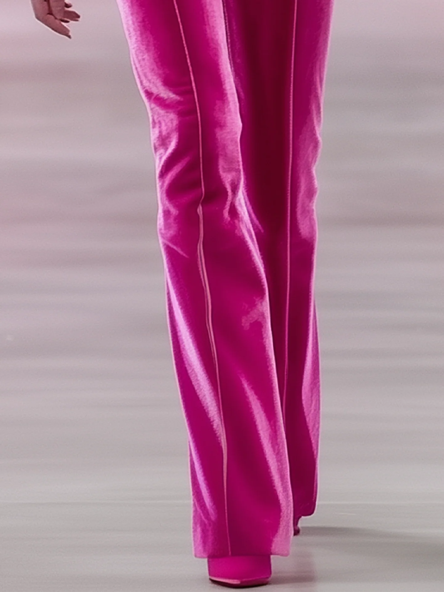 24-Hour-Shipping Barbie Pink Velvet Pants With Light Pink Trimmed
