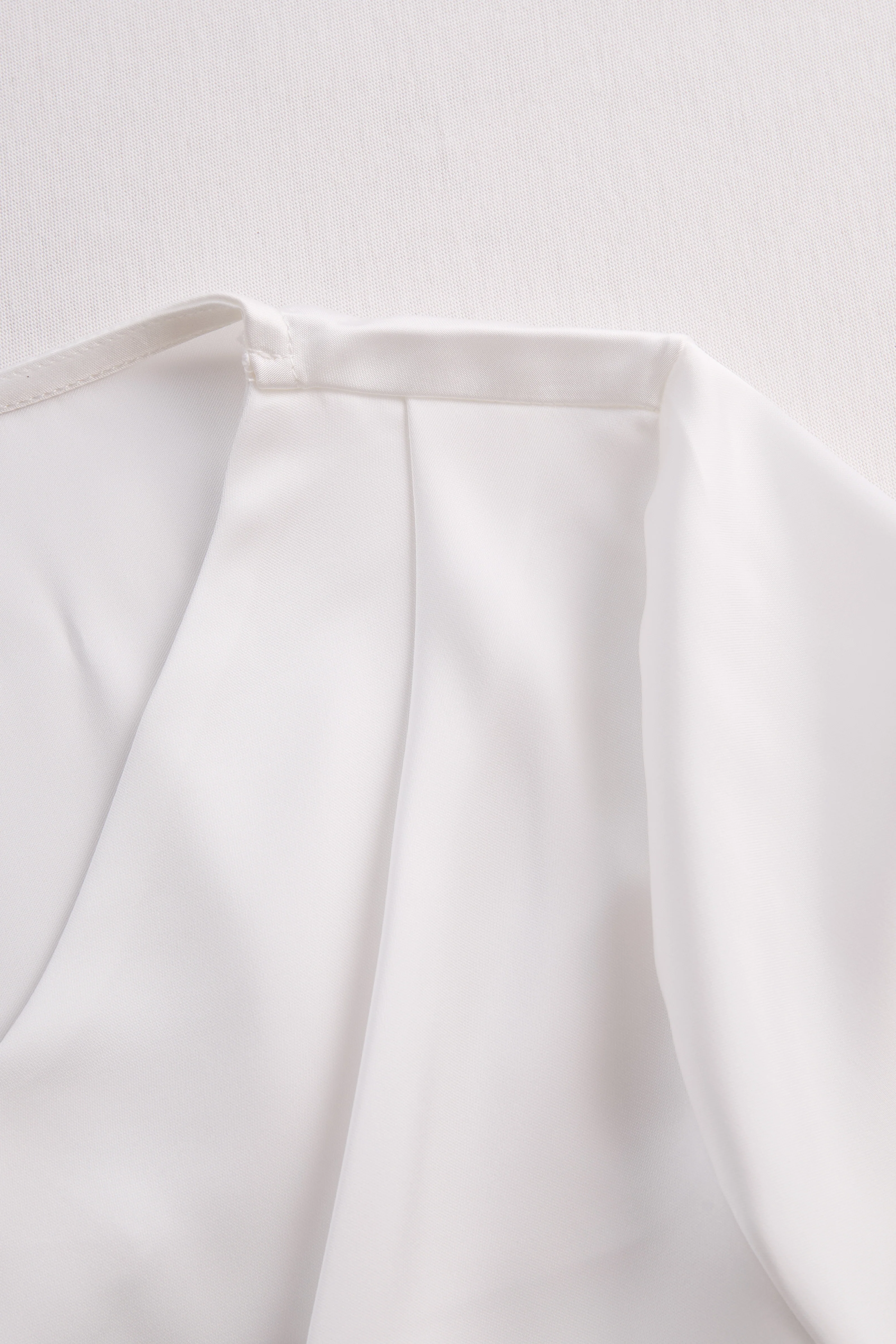 Elegant Plain Short-Sleeve Blouse with Draped Neckline