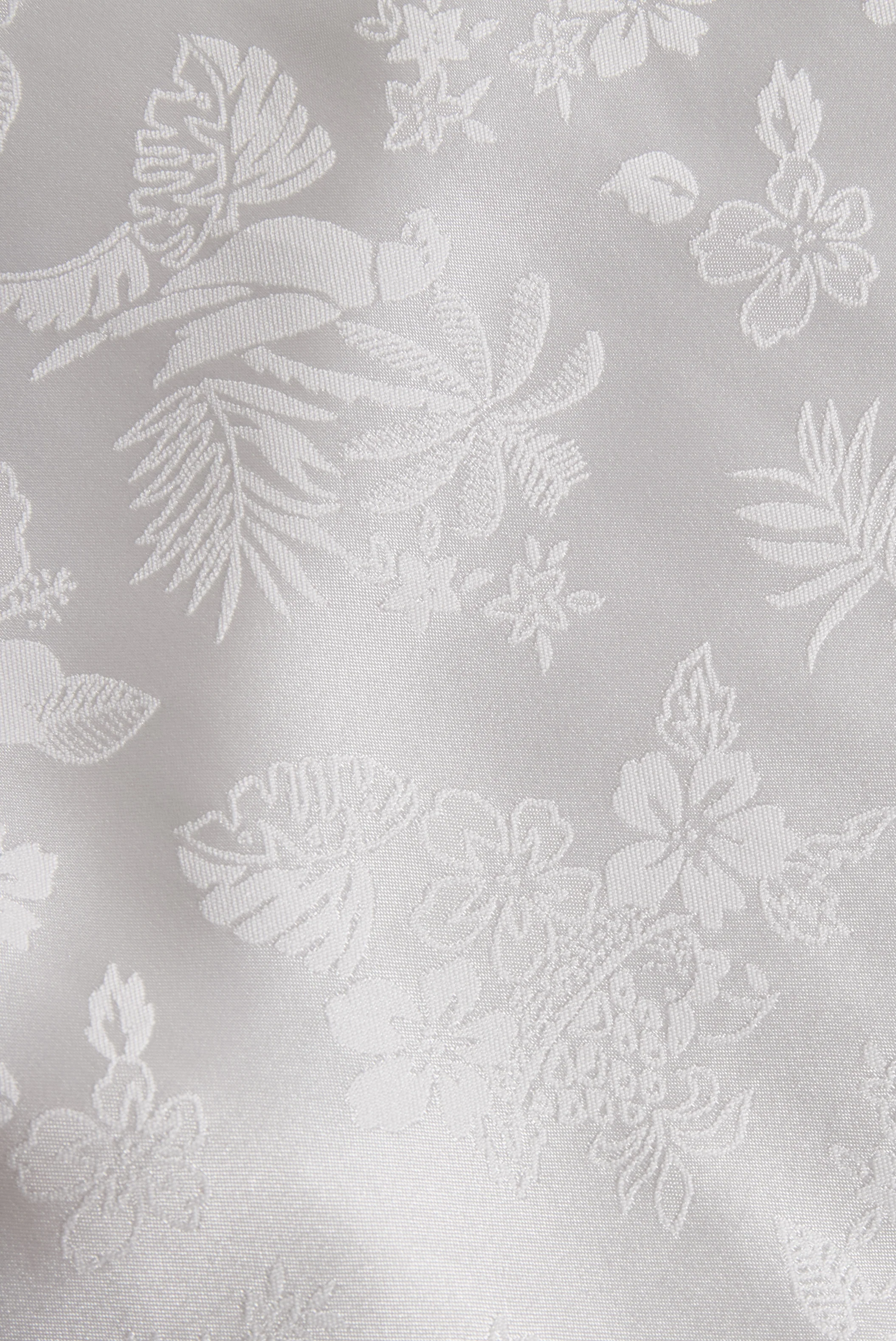 Elegant Ivory Satin Jacquard Shirt