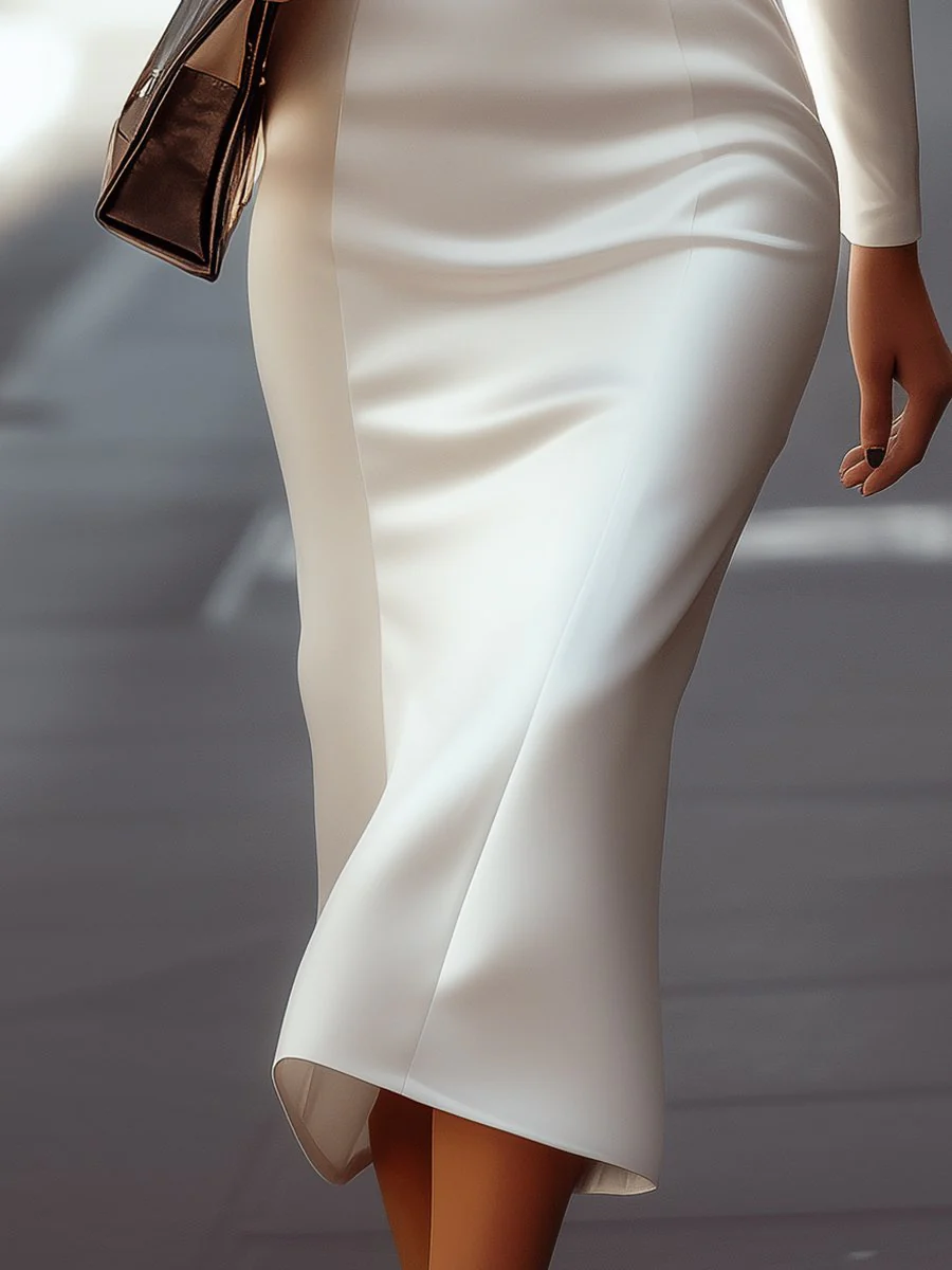 Elegant White Blazer Dress with Tailored Fit