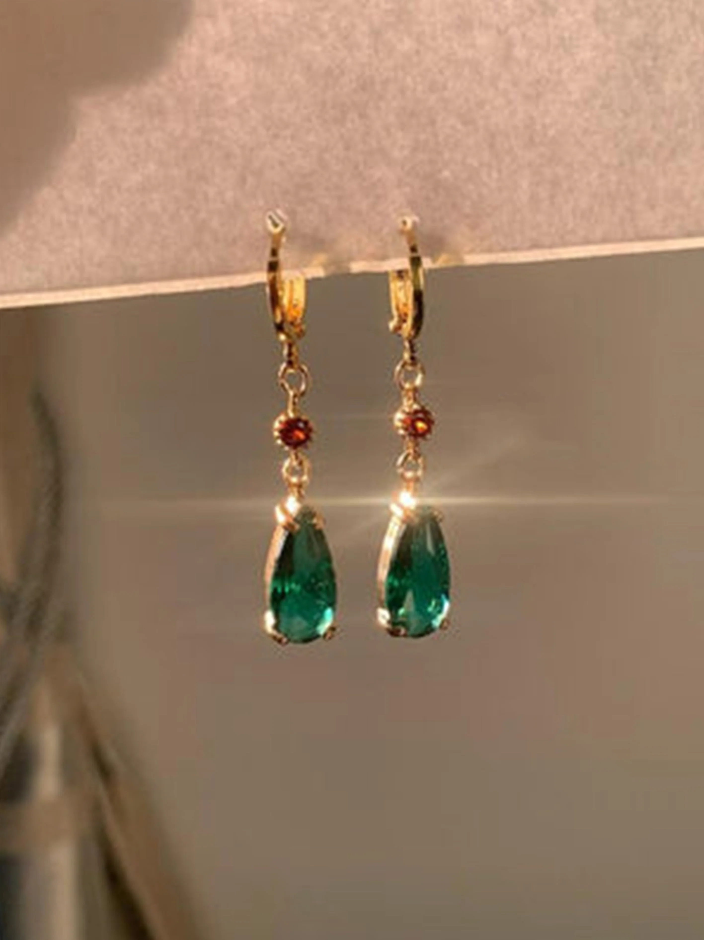 Green Crystal Earrings
