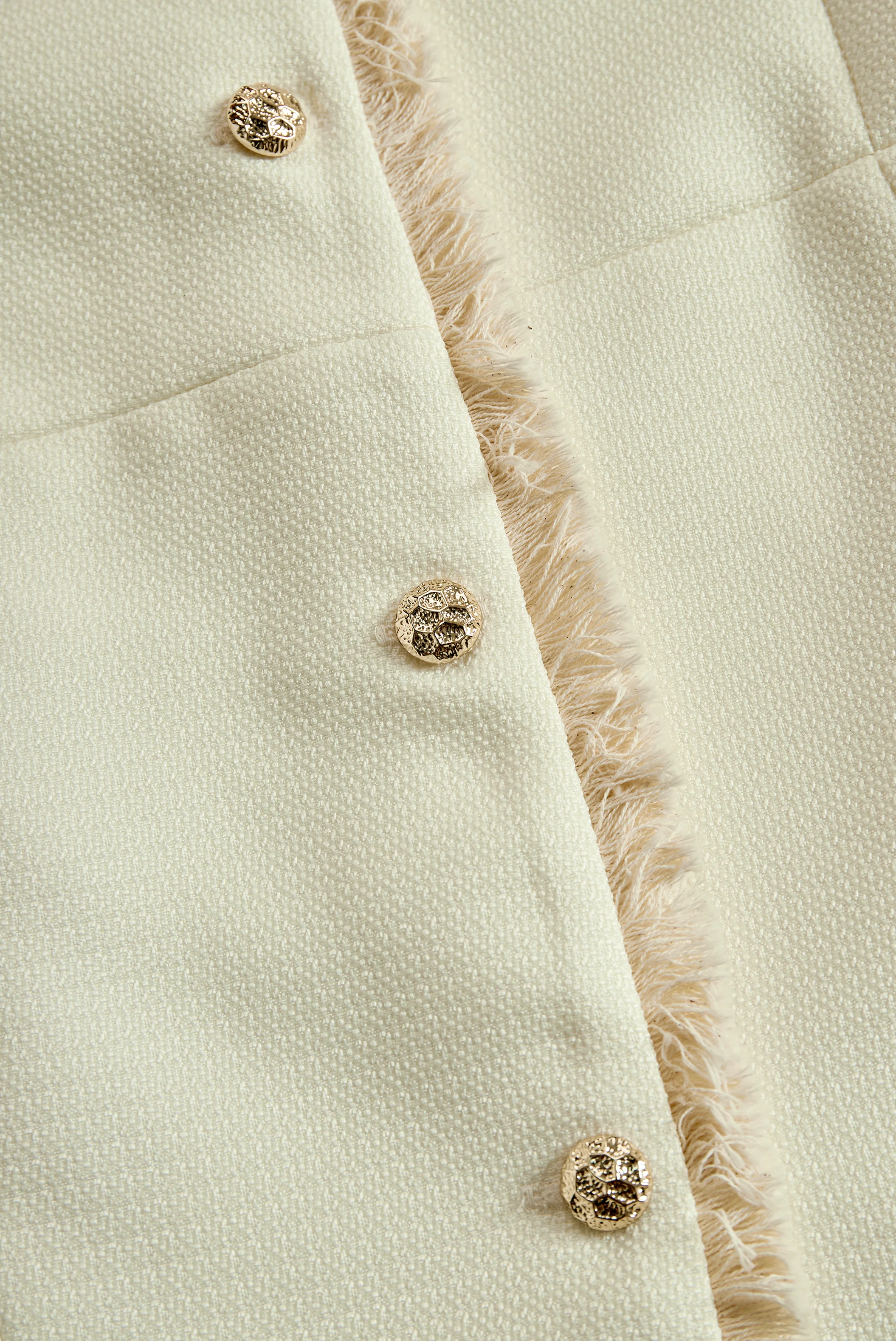 Elegant Cream Textured Blazer With Decorative Trim