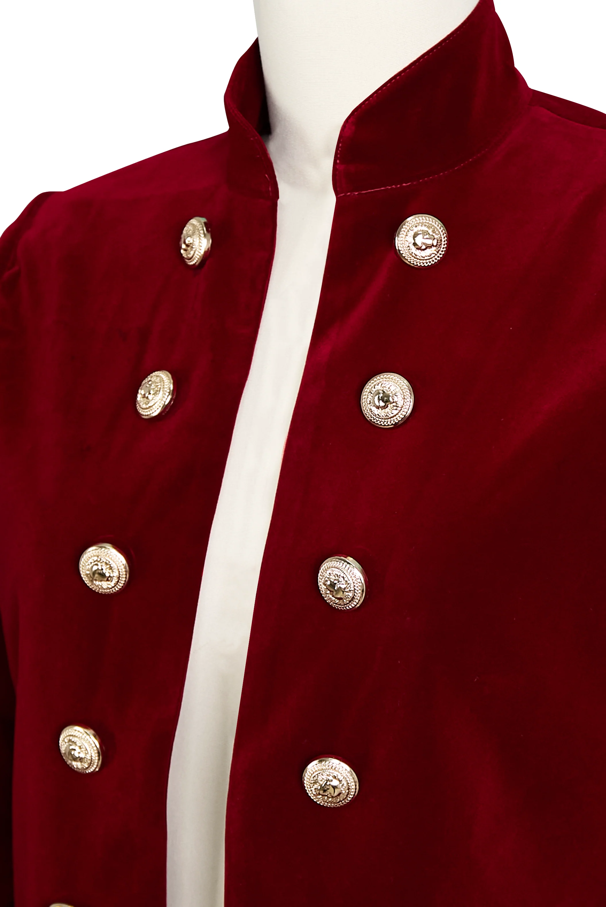 Chic Velvet Jacket with Bold Gold Accents