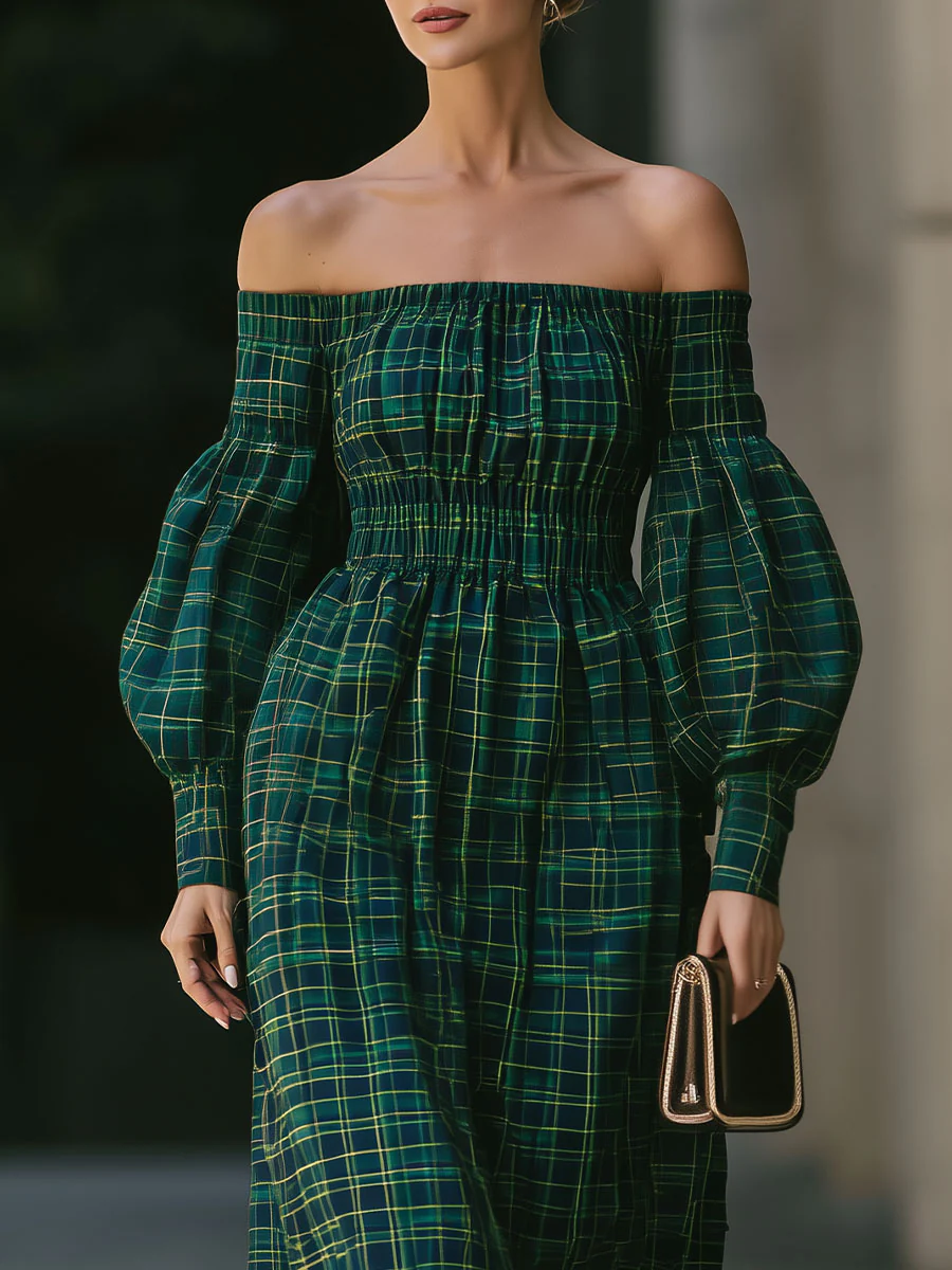 Stylish Green Check Dress – Embrace Comfort And Elegance