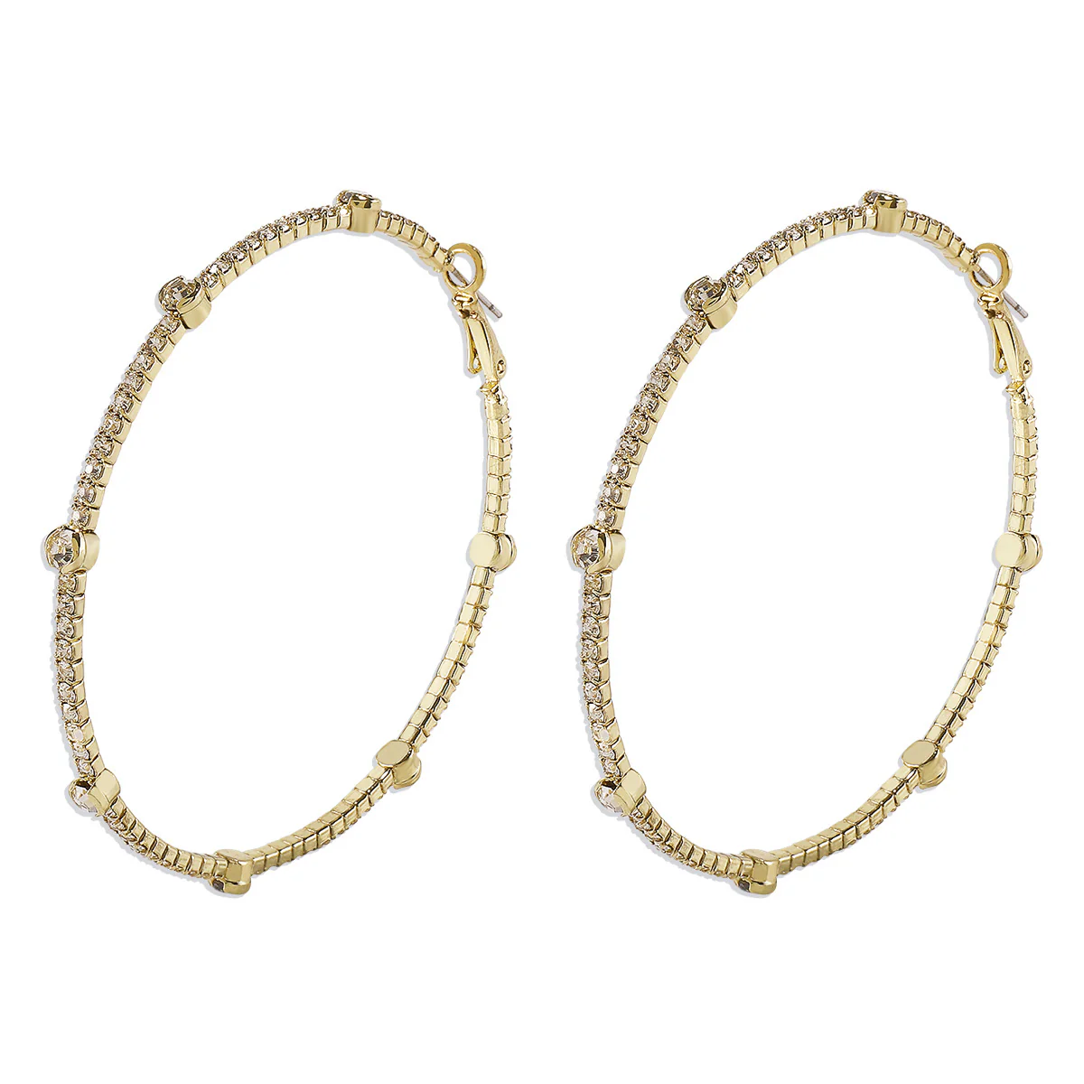 Minimalist Rhinestone Hoop Earrings