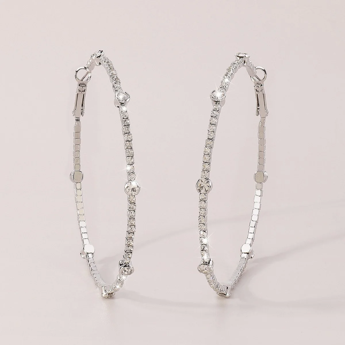 Minimalist Rhinestone Hoop Earrings