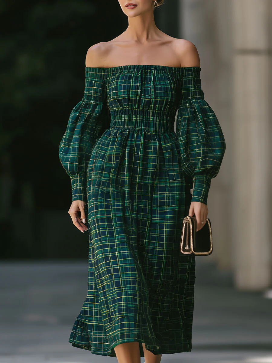 Stylish Green Check Dress – Embrace Comfort And Elegance