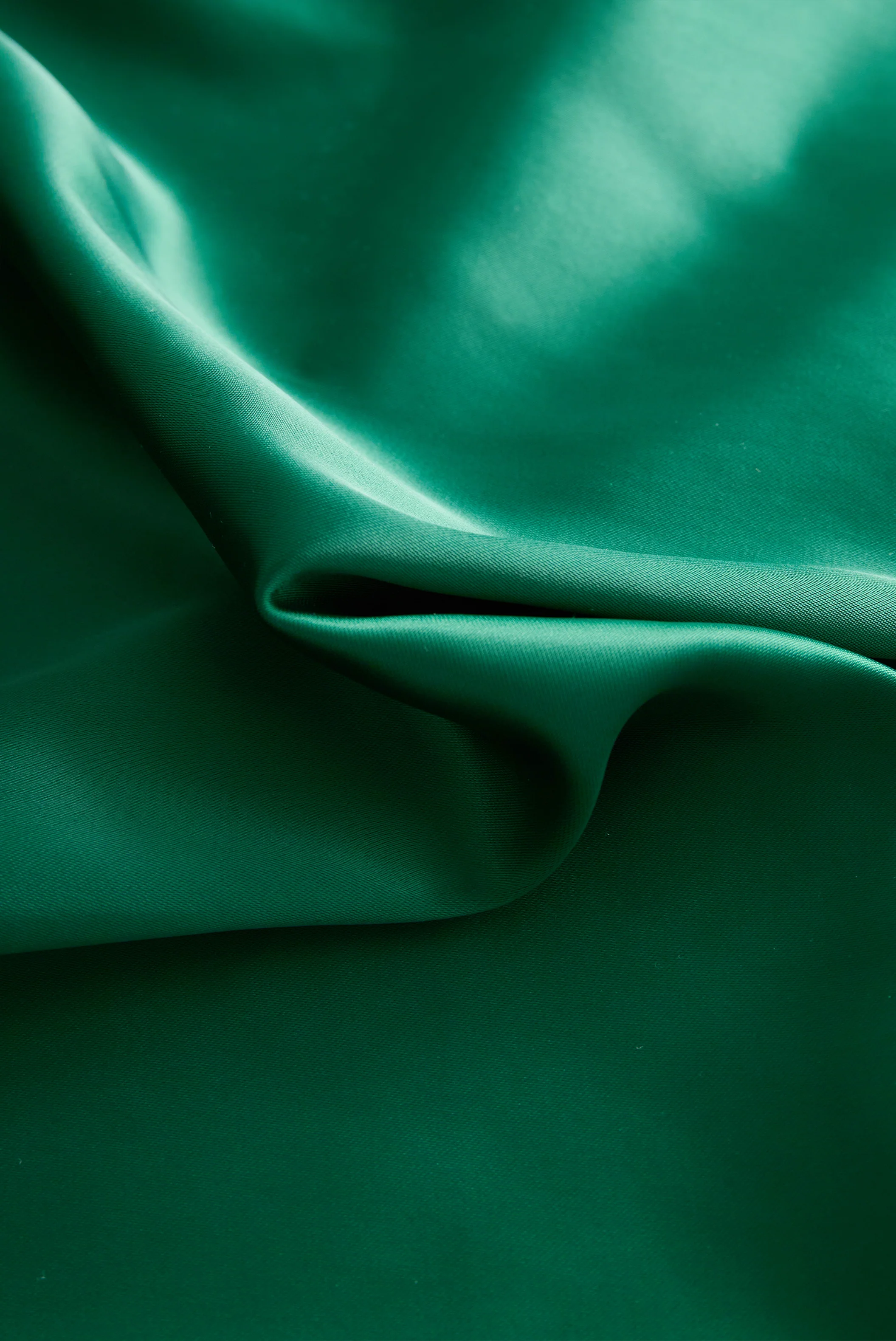 Deep V-Neck Satin Blouse with Lace Details - Emerald Allure