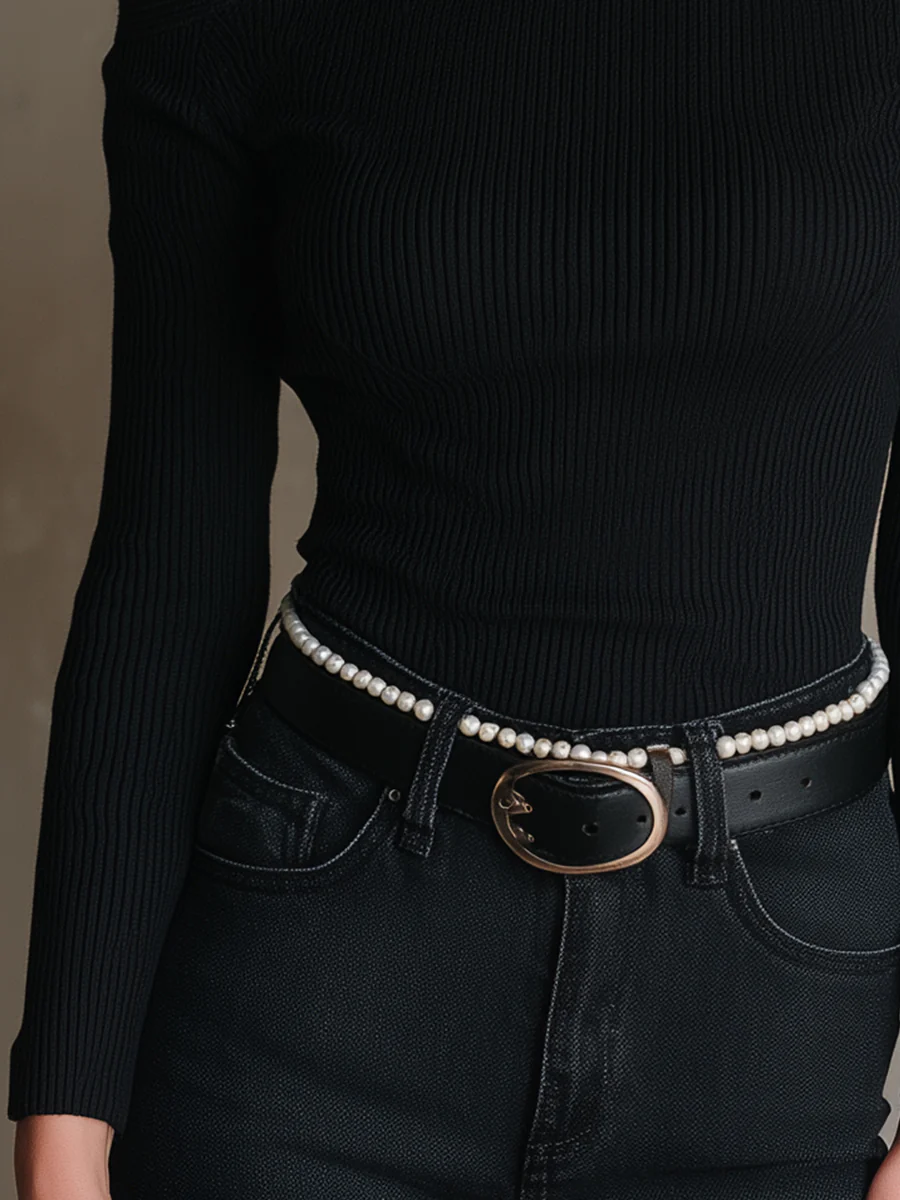 Black Ribbed Cold-Shoulder Top