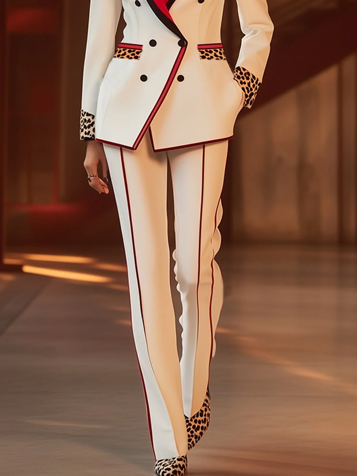 24-Hour-Shipping Comfortable  Pants With Red Stripe Design