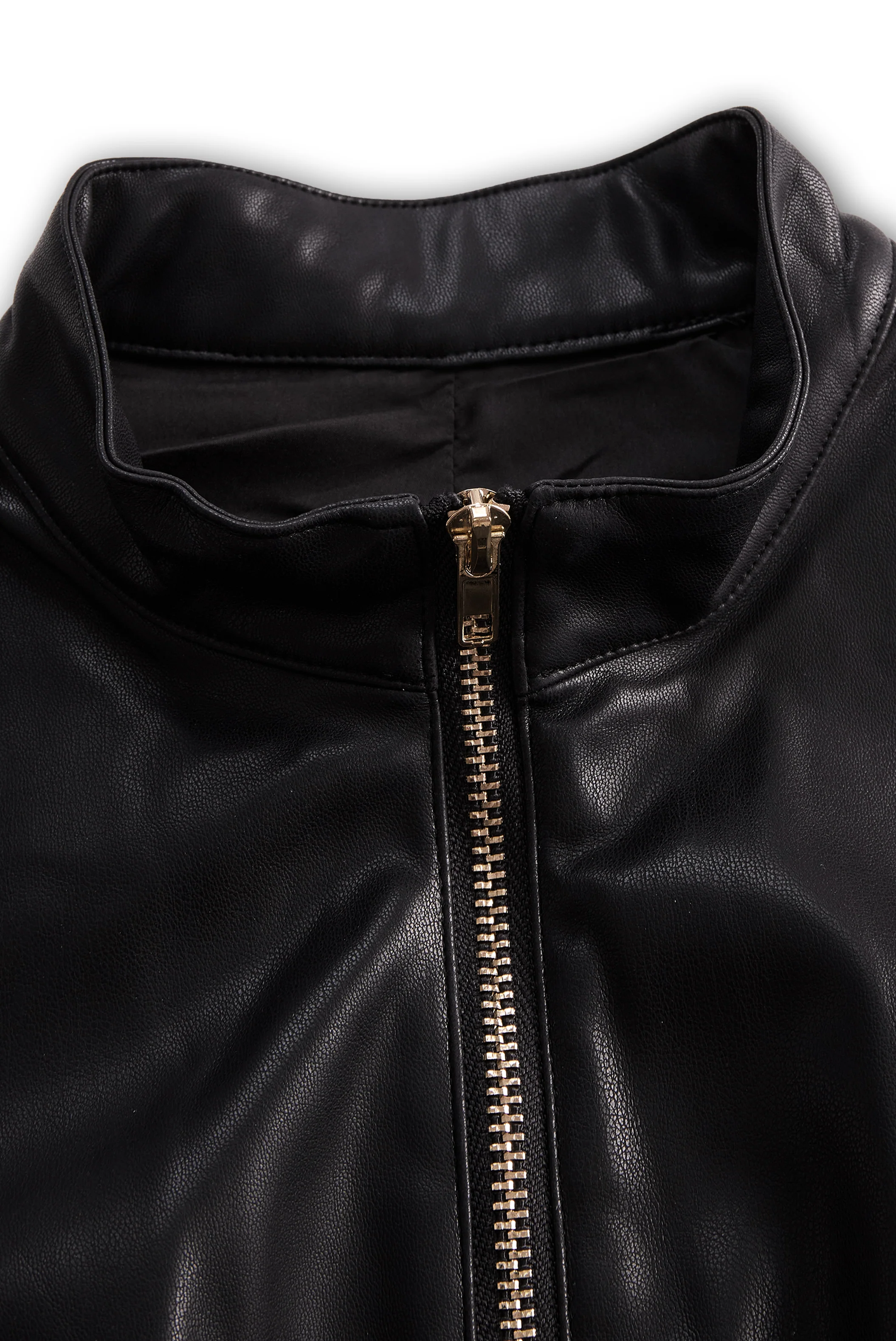 Sleeveless Faux Leather Zippered Romper