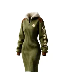 Women's Contrast Color Stitching Suede Lambswool Lapel Hooded Long Sweatshirt