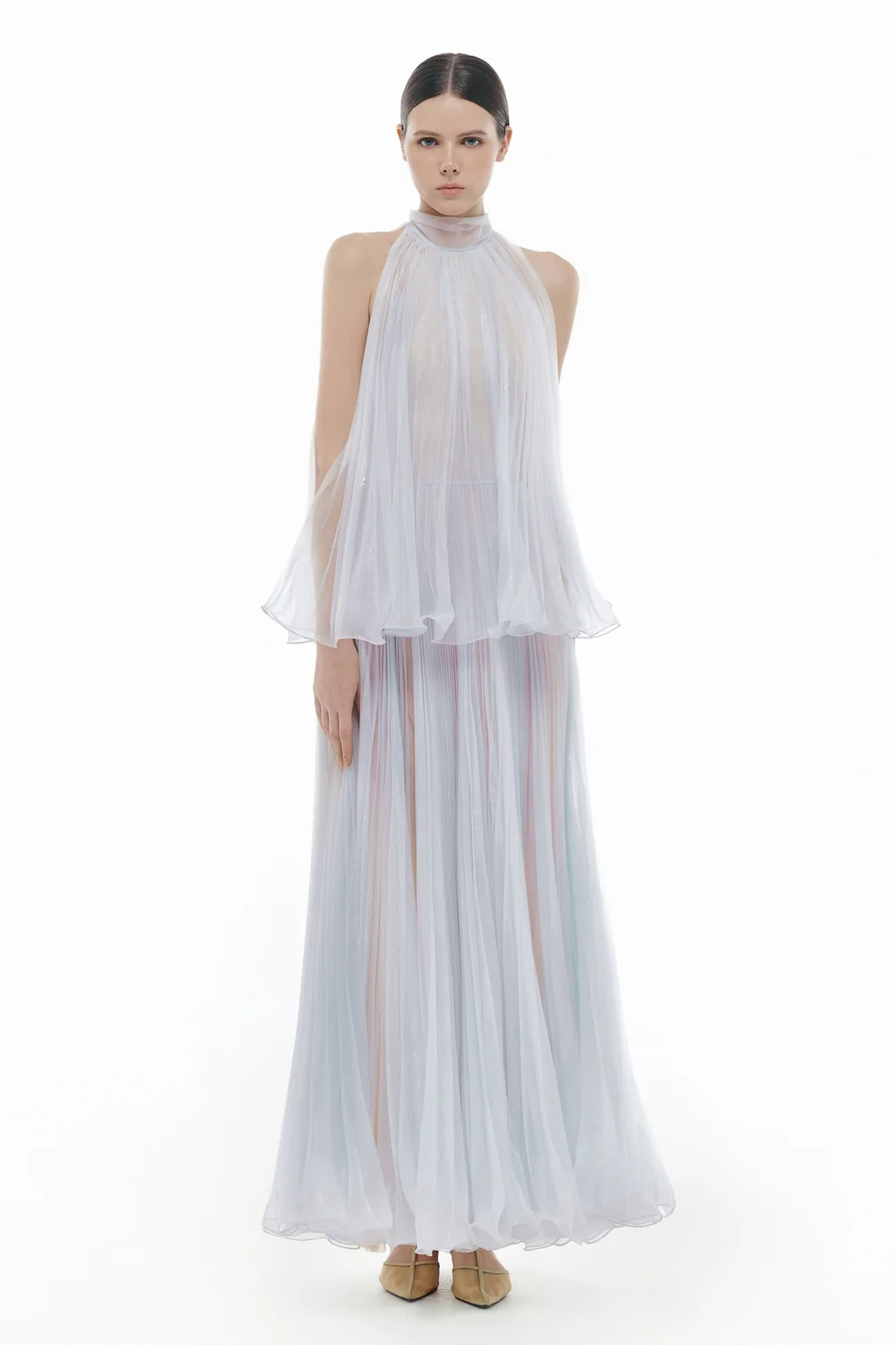 Margaux Halter Polyester Maxi Dress