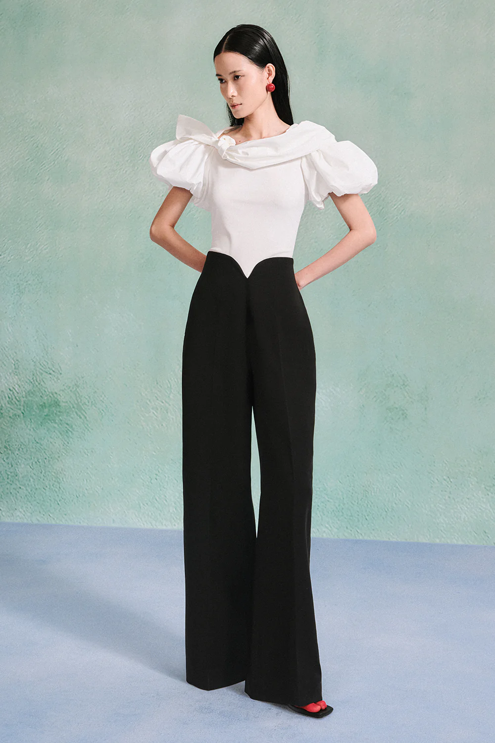 Denver Straight Wide Leg Crepe Maxi Pants