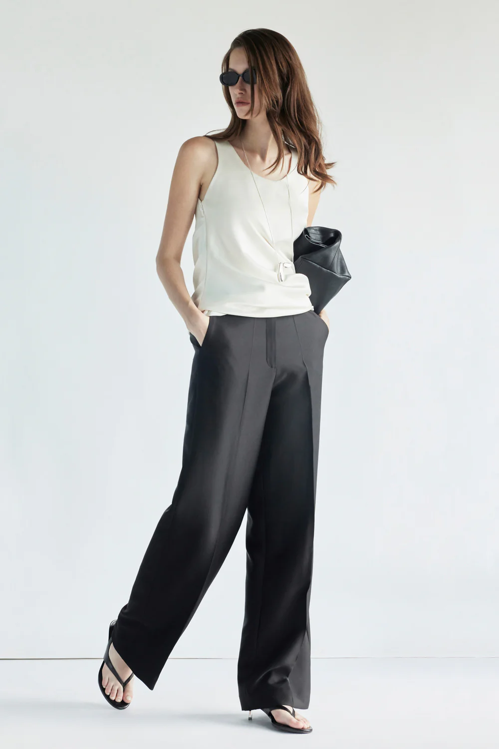 Avery Straight Silk Pants