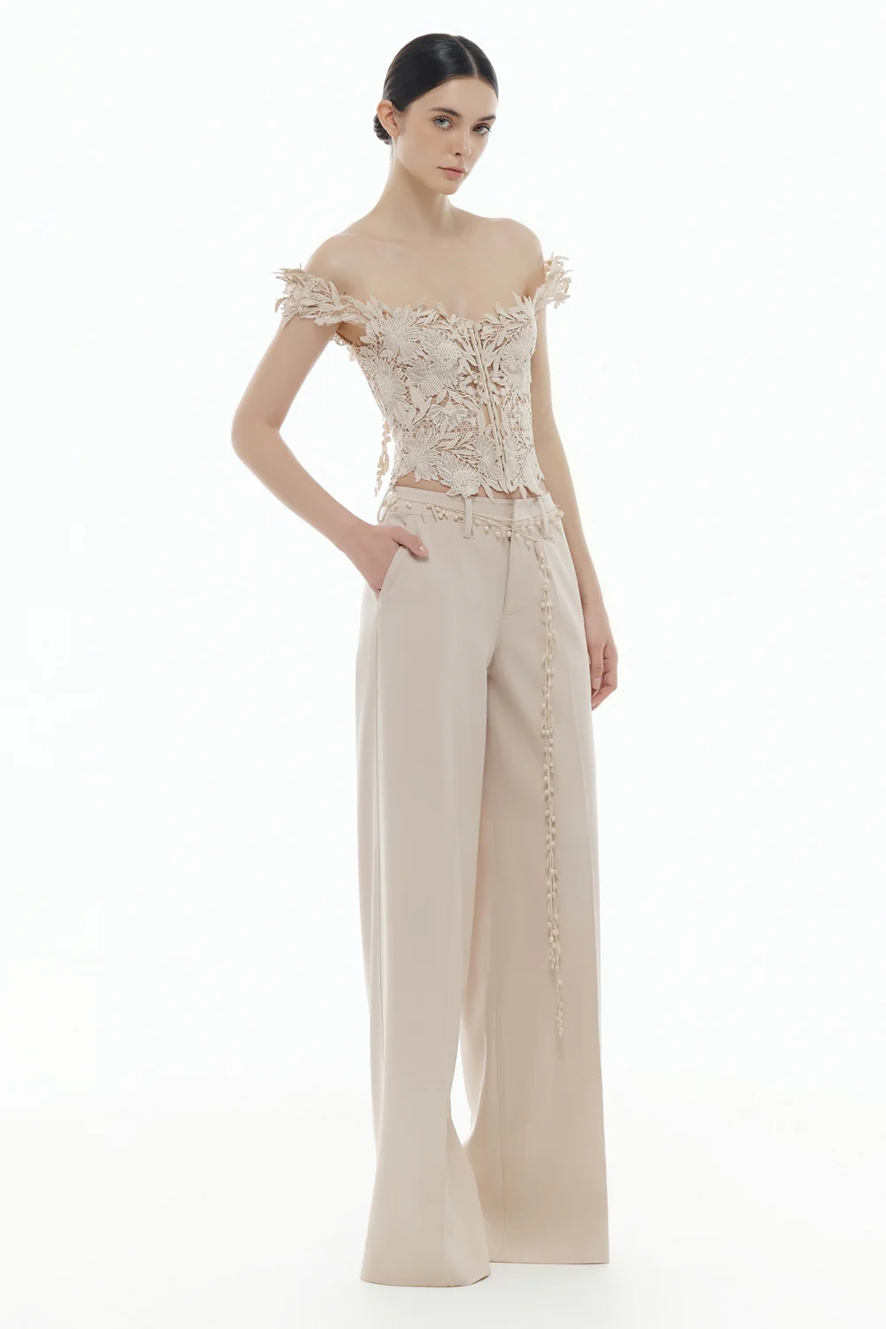 Alba Off-Shoulder Applique Top