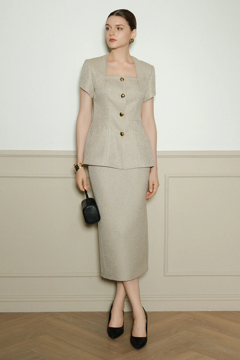 Clara Straight Wool Skirt